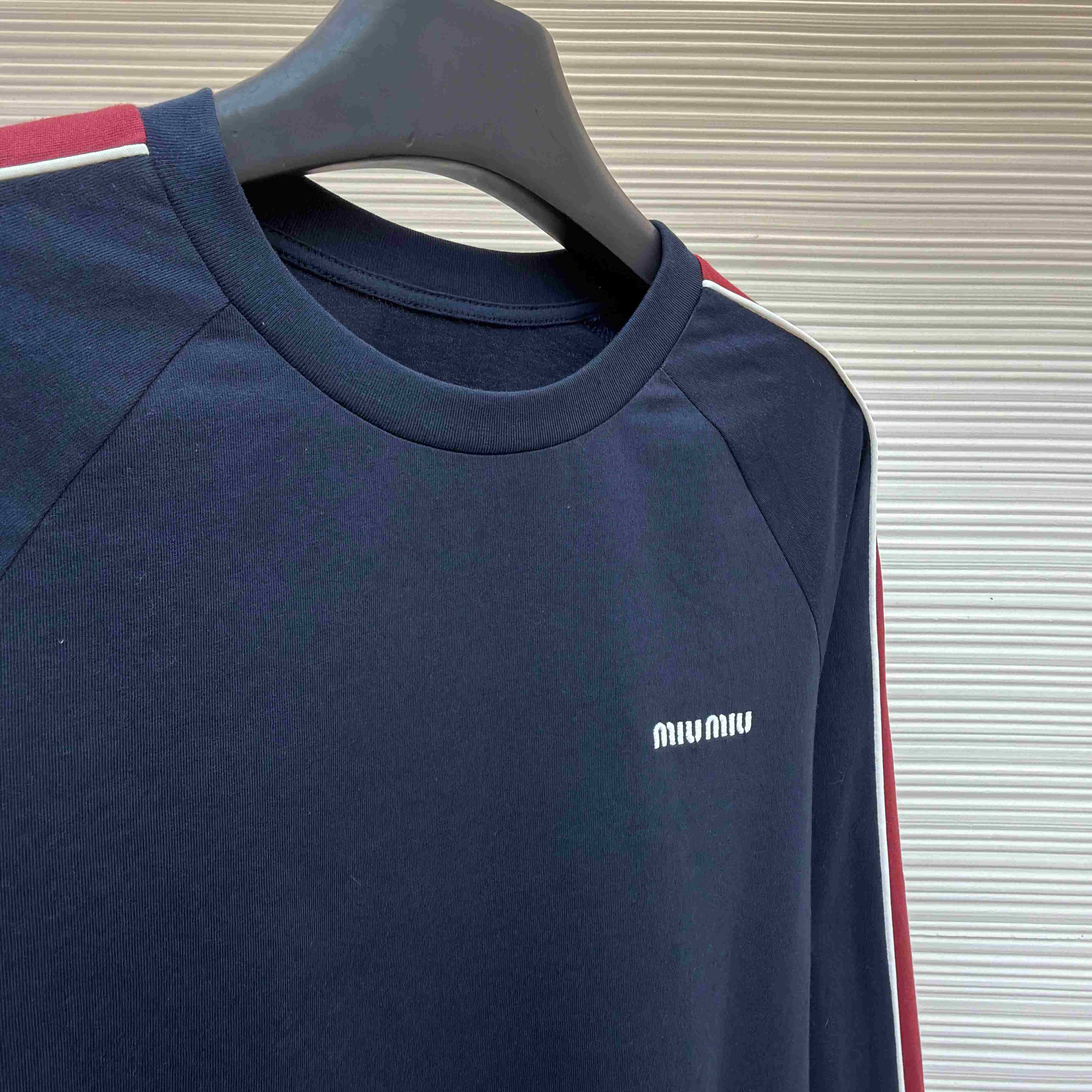 Miu Miu Long-sleeve Cotton Jersey T-shirt - DesignerGu