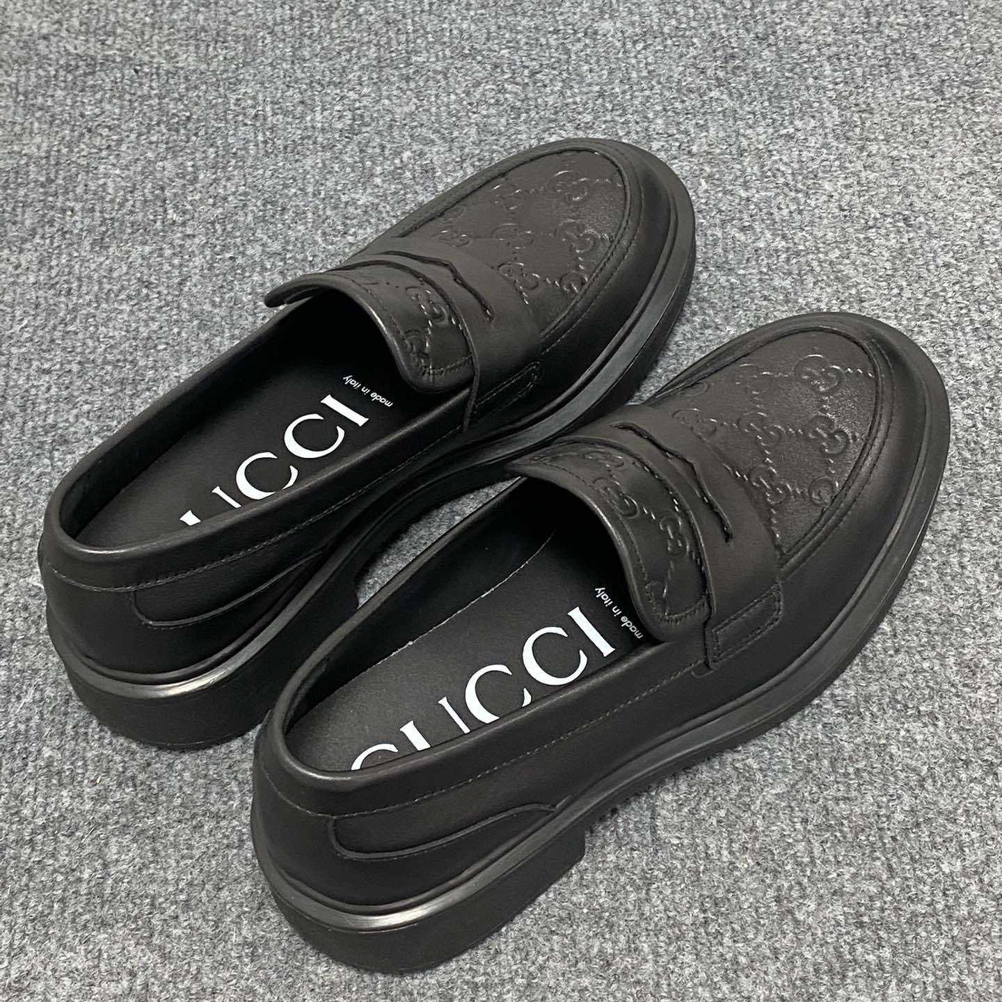Gucci  Enki GG Leather Platform Loafers - DesignerGu