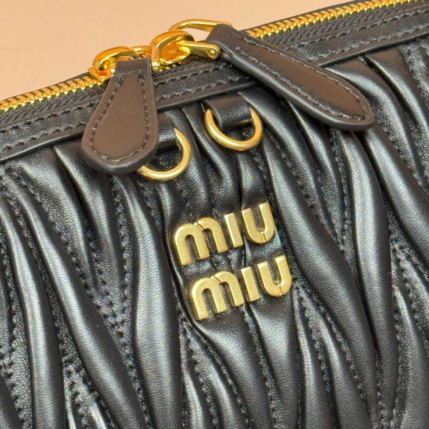 Miu Miu Caprice Matelassé Nappa Leather Clutch - DesignerGu