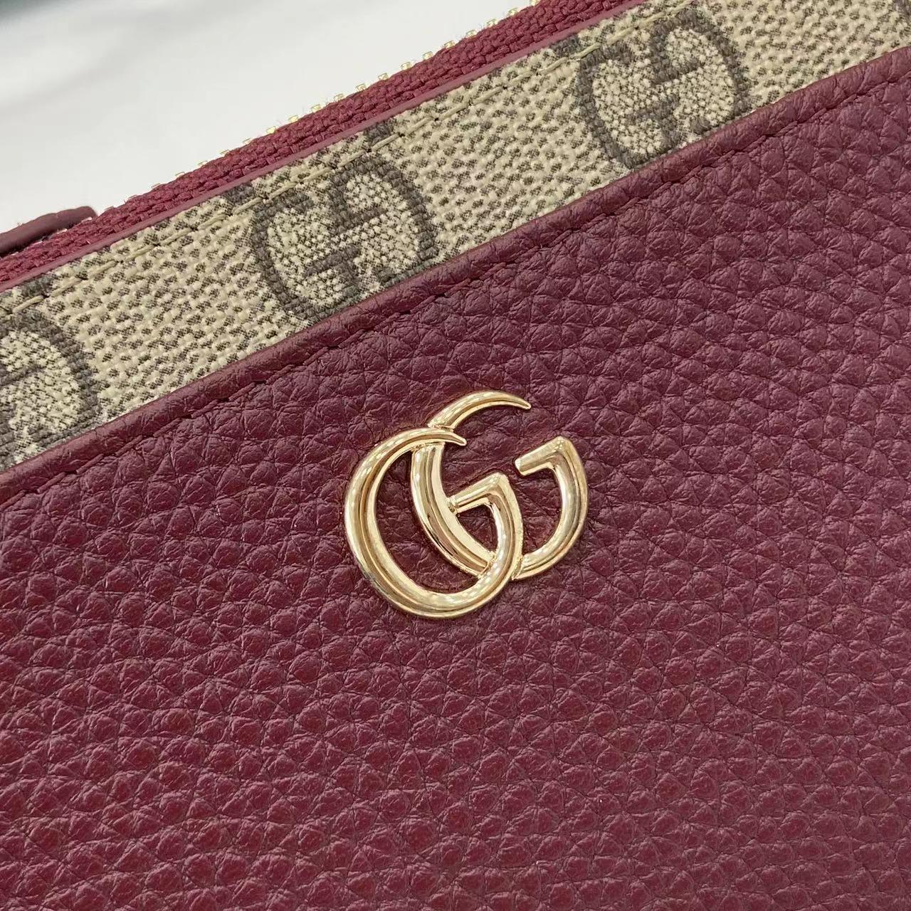 Gucci Bi-color GG Marmont Zip Key Pouch - DesignerGu