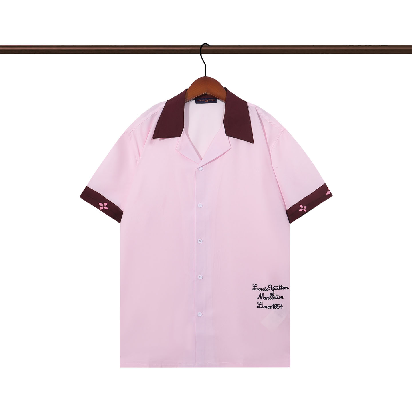 Louis Vuitton Ribbed Collar Short-Sleeved Shirt 1AIKAC - DesignerGu