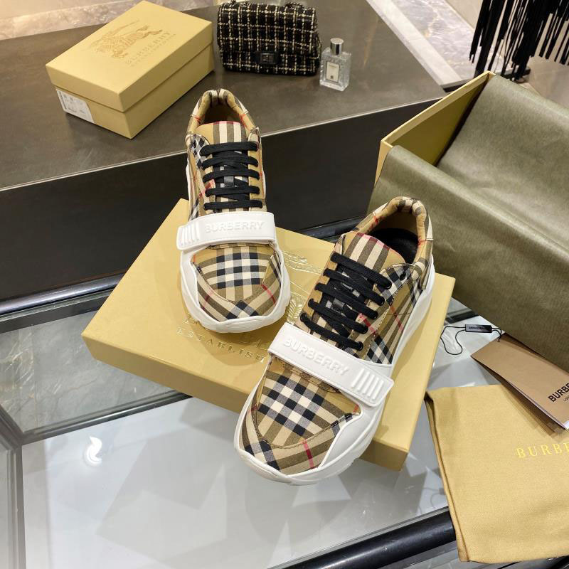 Burberry Check, Suede and Leather Sneakers - DesignerGu