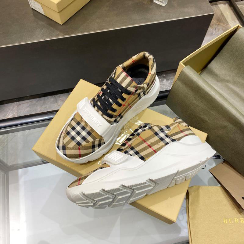 Burberry Check, Suede and Leather Sneakers - DesignerGu