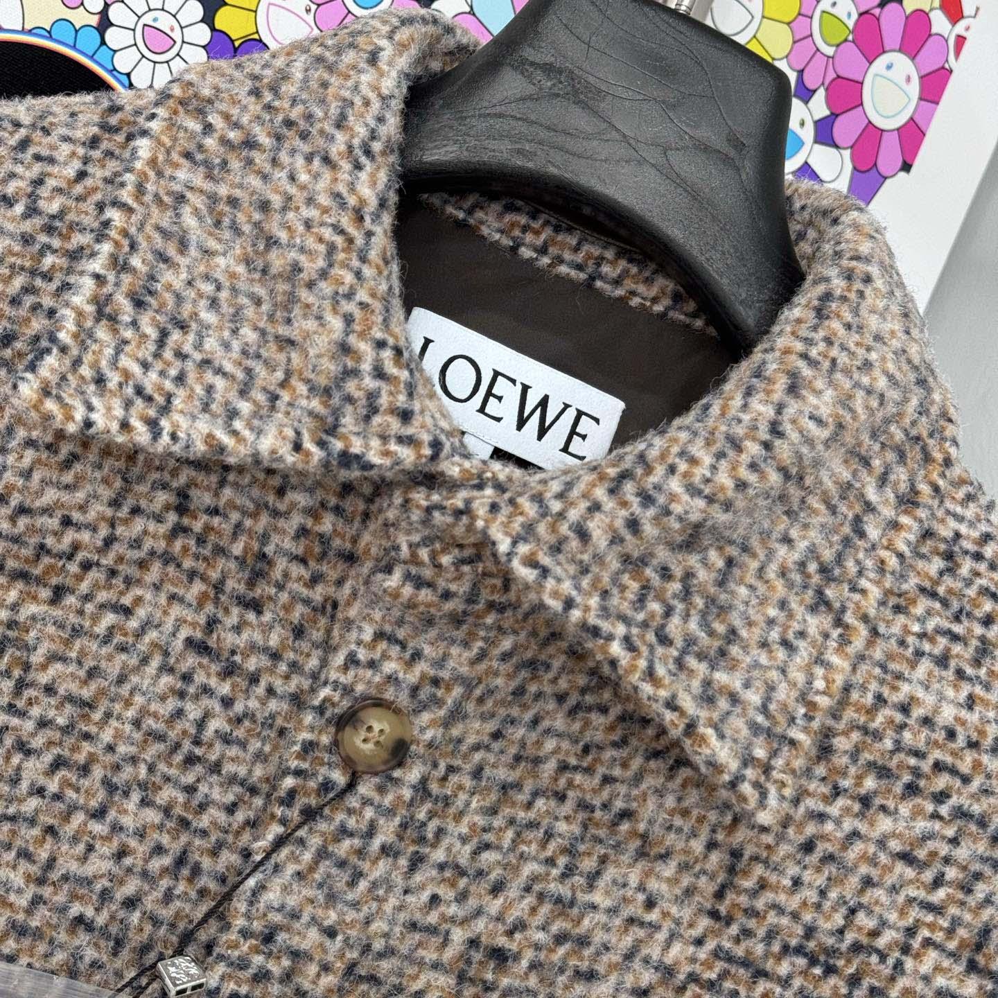 Loewe Overshirt In Wool And Llama Blend - DesignerGu