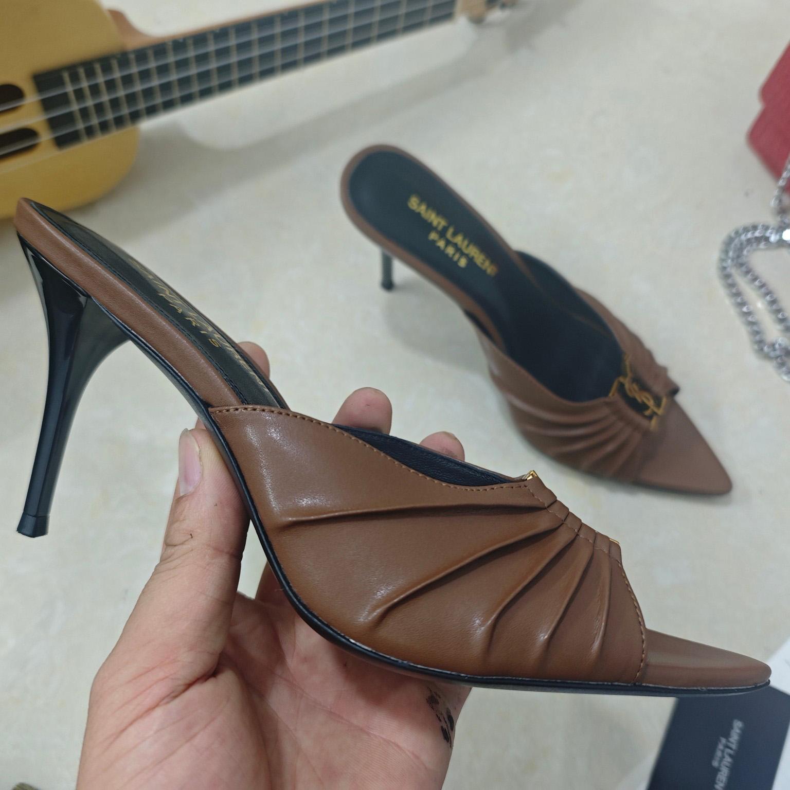 Saint Laurent BABYLONE Mules In Smooth Leather - DesignerGu