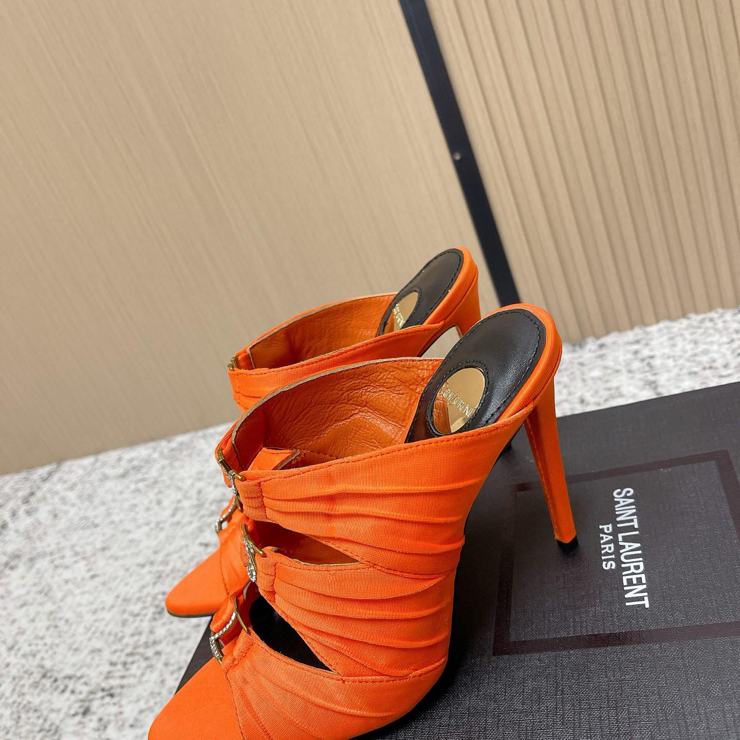 Saint Laurent EMILIE Mules In Satin Crepe - DesignerGu