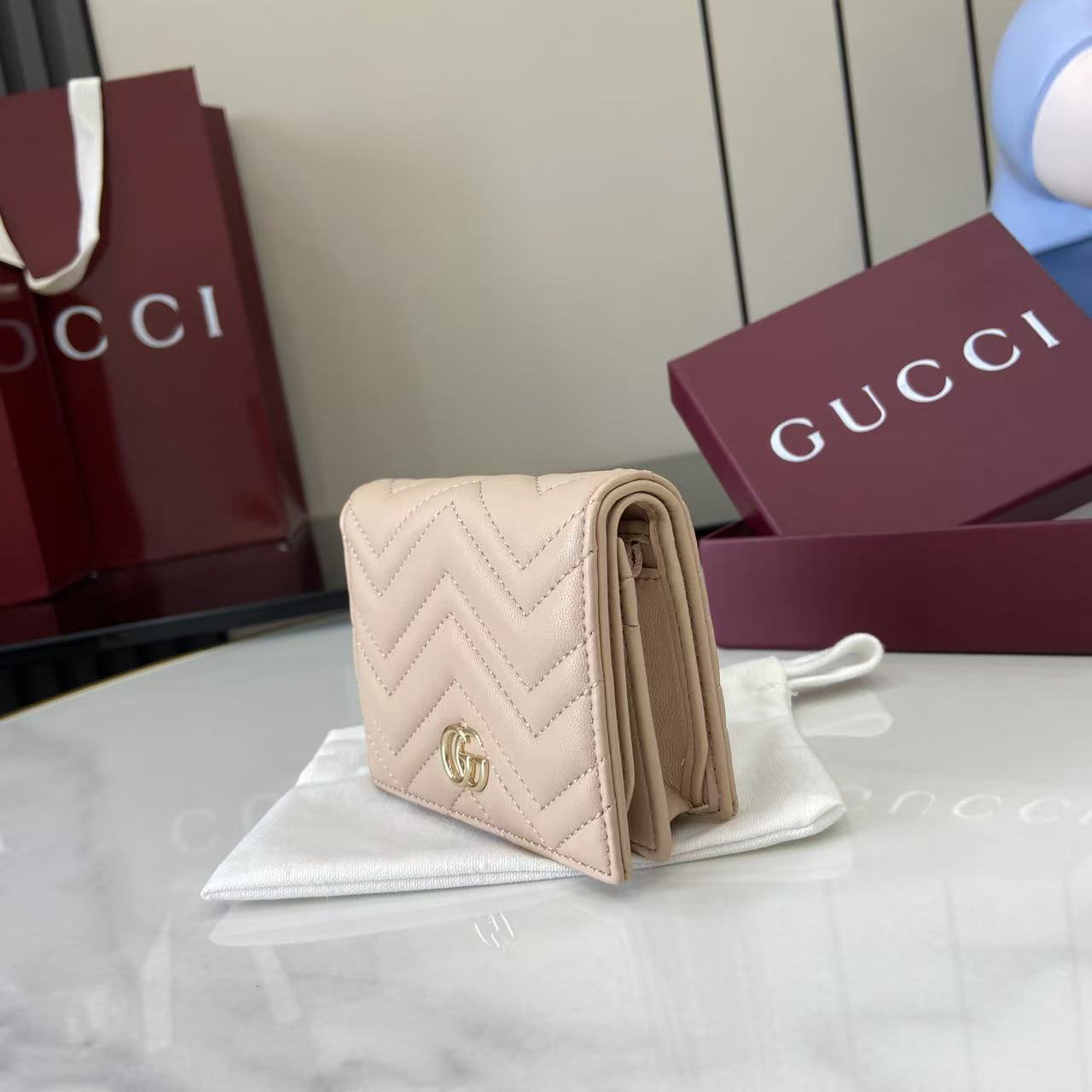 Gucci GG Marmont Card Case Wallet  466492 - DesignerGu