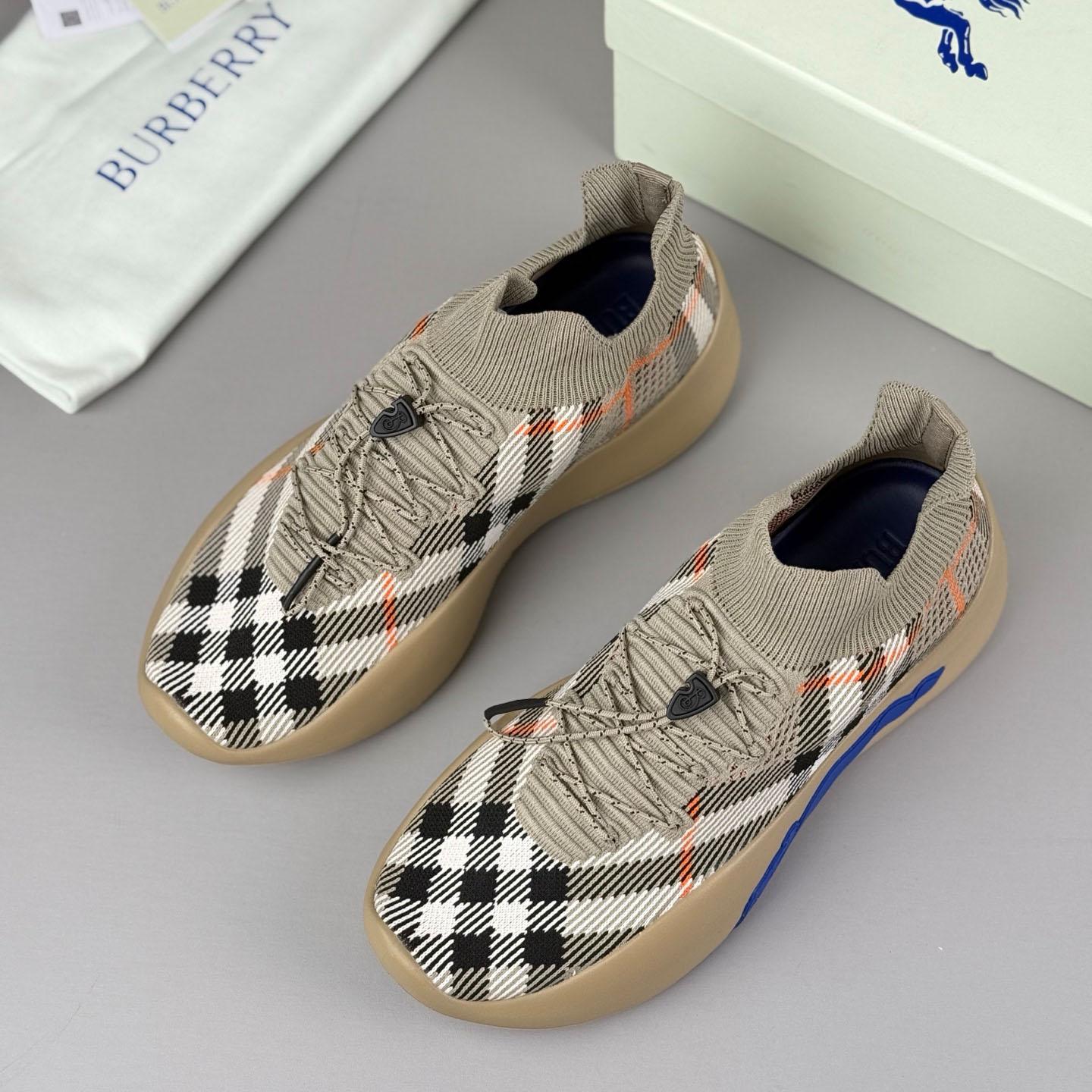 Burberry Check Knit Neptune Sneakers - DesignerGu
