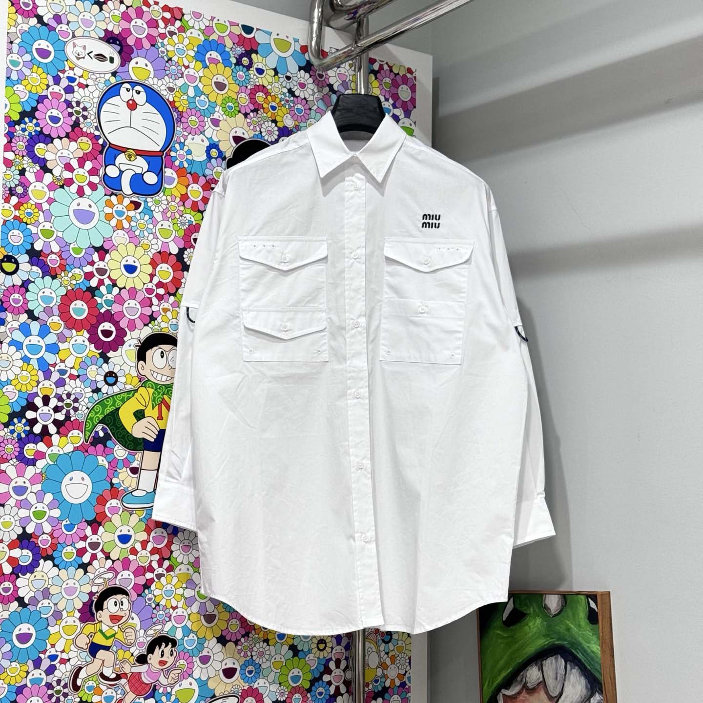 Miu Miu Poplin Shirt-dress - DesignerGu