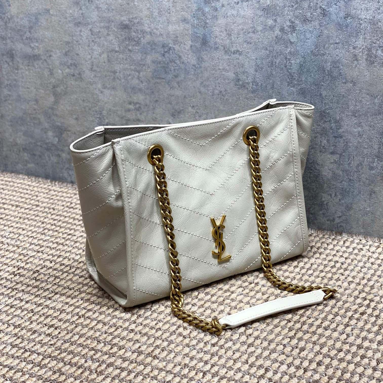 Saint Laurent Nini Small Shopping In Vintage Leather  - DesignerGu