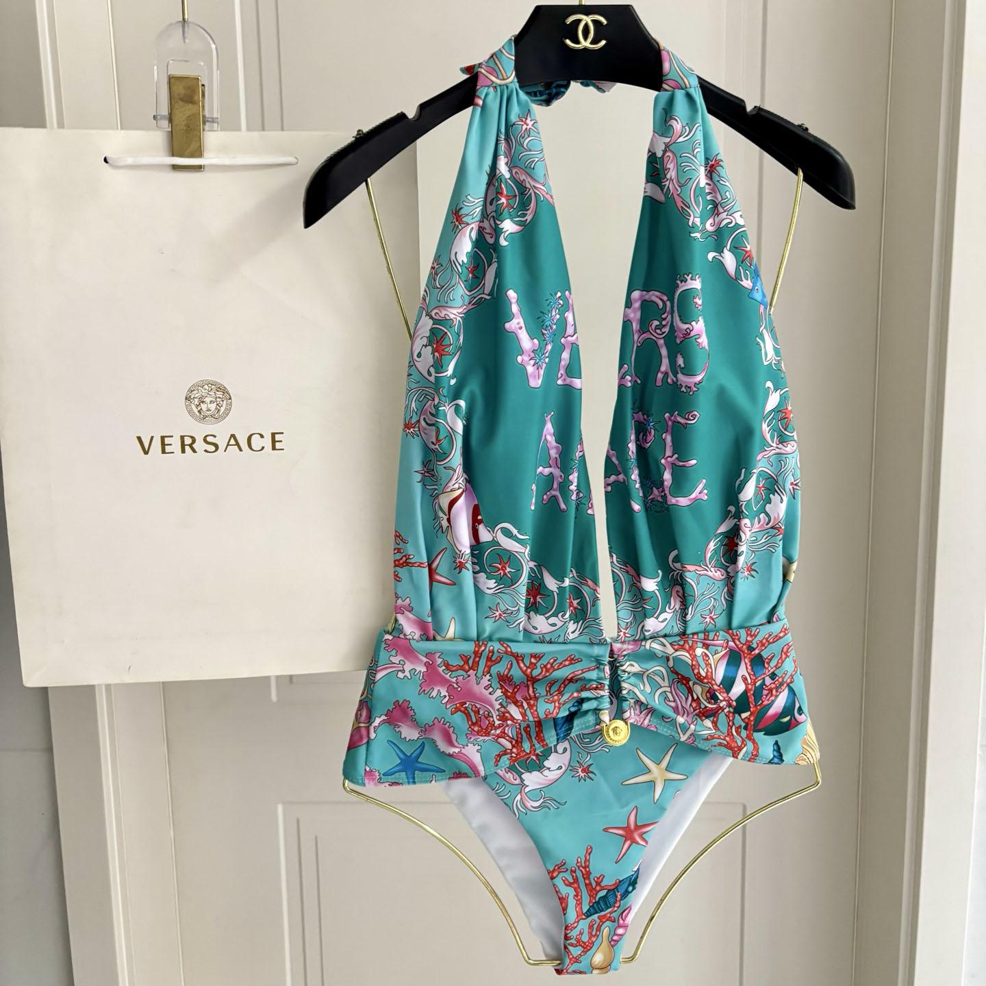 Versace Underwater Barocco Print Bodysuit - DesignerGu