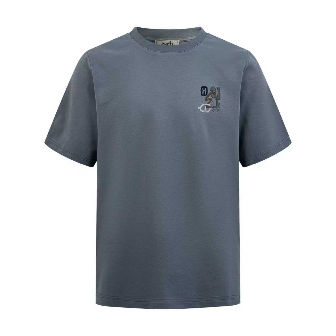 Hermes H Puzzle Leather Embroidery T-Shirt  - DesignerGu