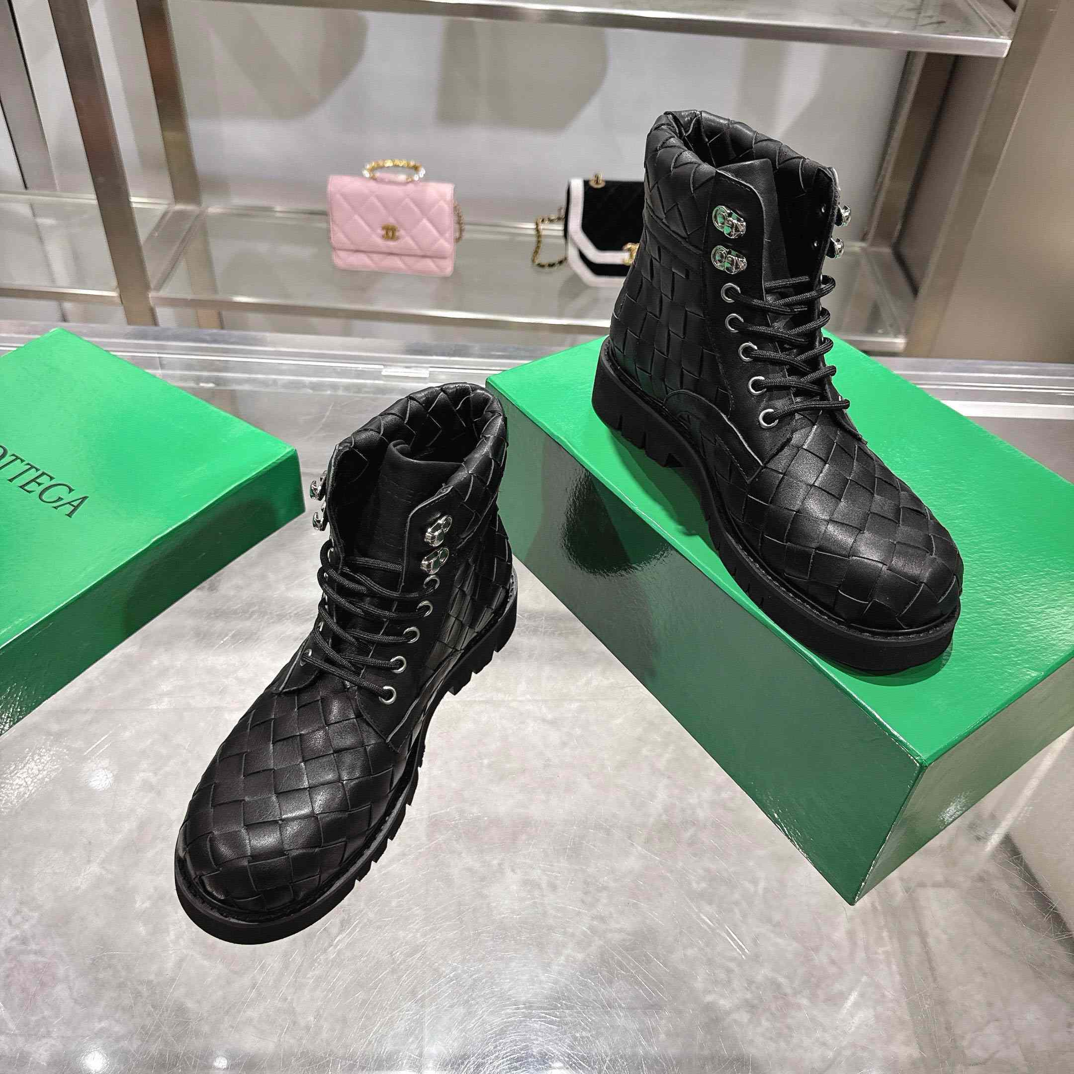 Bottega Veneta Haddock Lace-Up Ankle Boot - DesignerGu