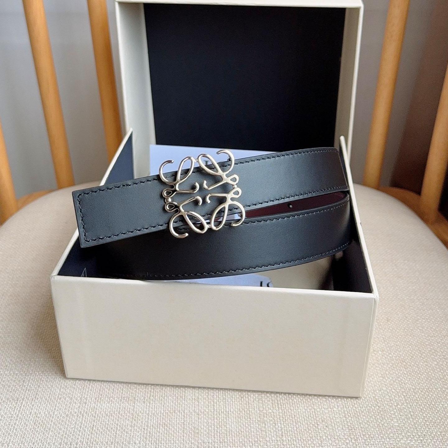 Loewe Reversible Anagram Belt In Smooth Calfskin - DesignerGu