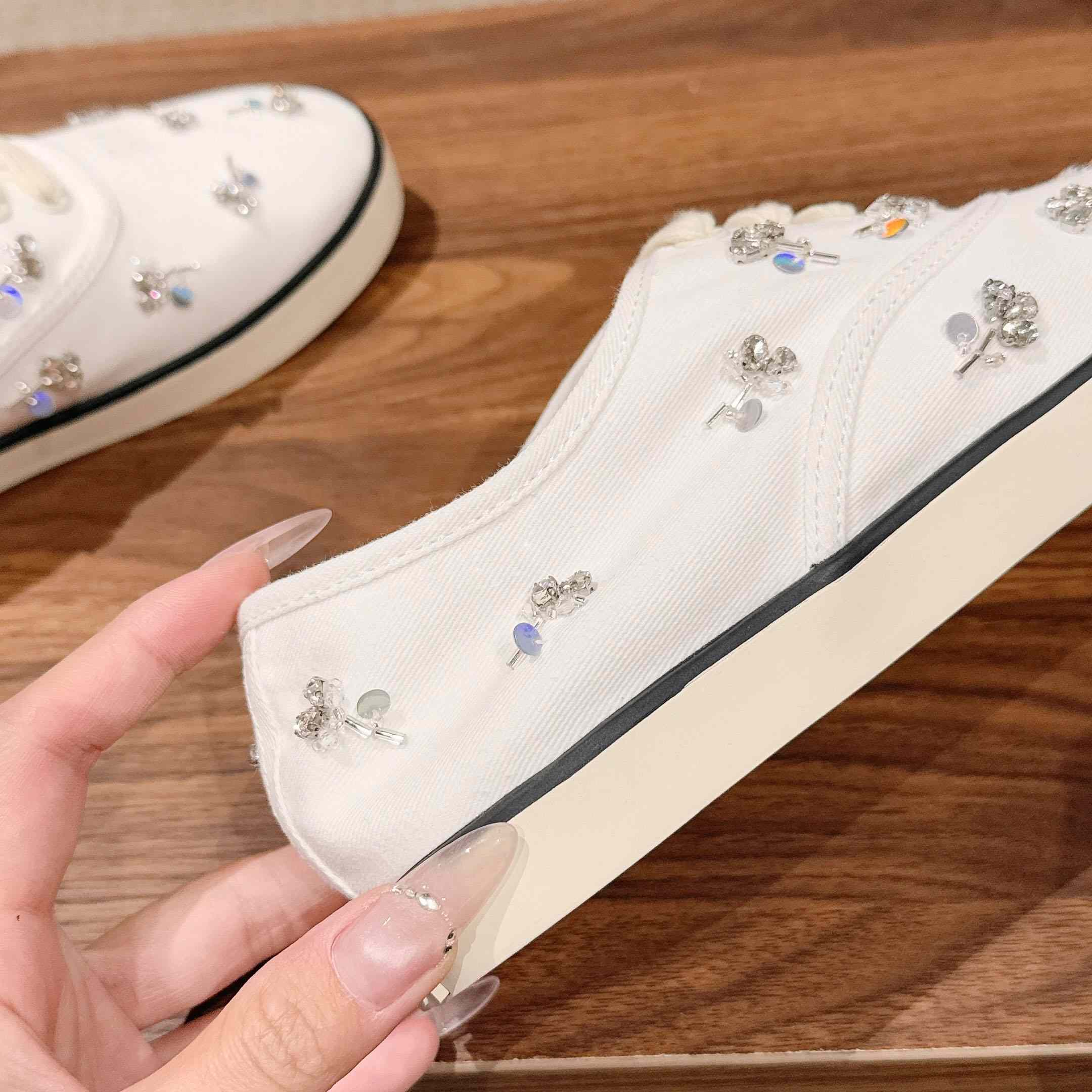 Miu Miu Embroidered Drill Sneakers - DesignerGu
