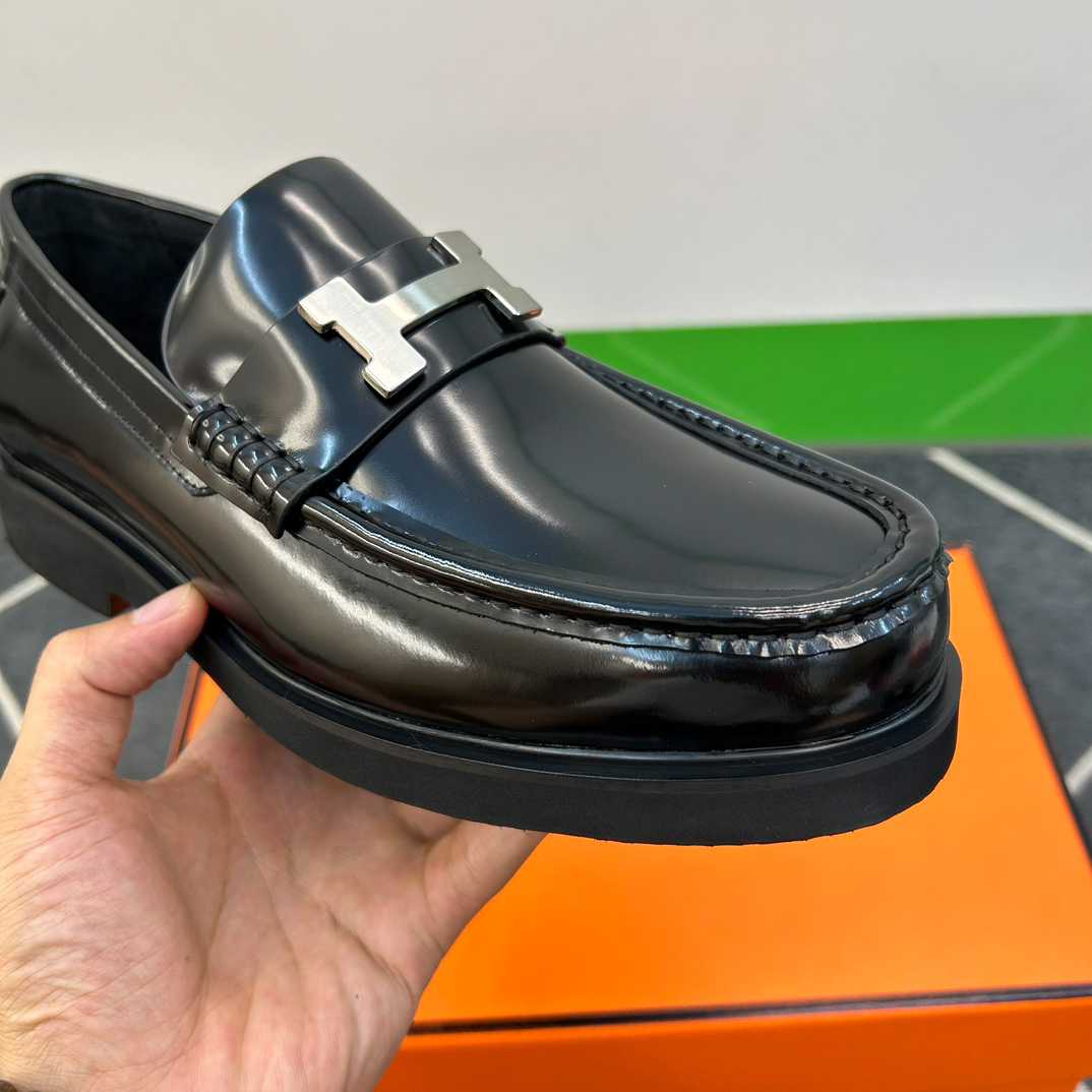 Hermes Faubourg Loafer Noir - DesignerGu