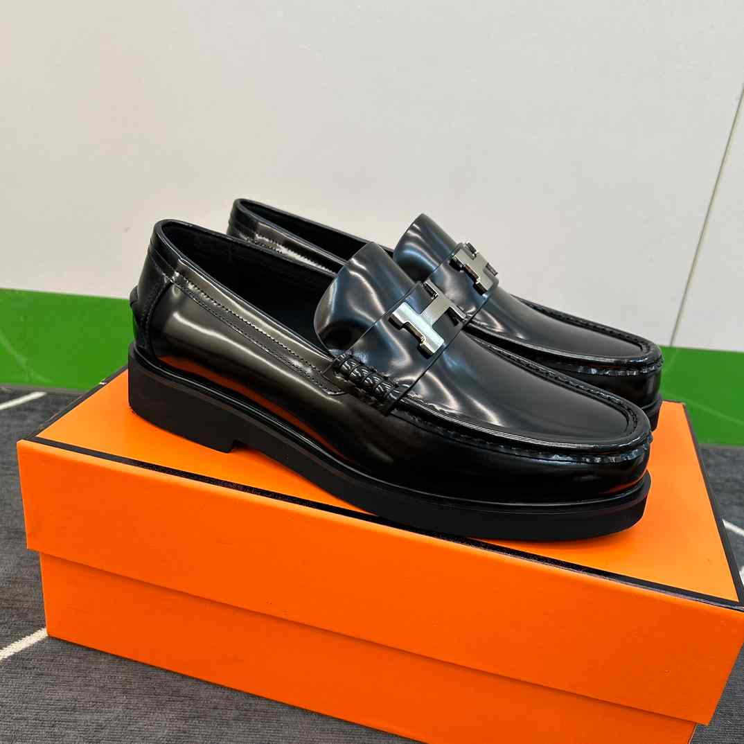 Hermes Faubourg Loafer Noir - DesignerGu