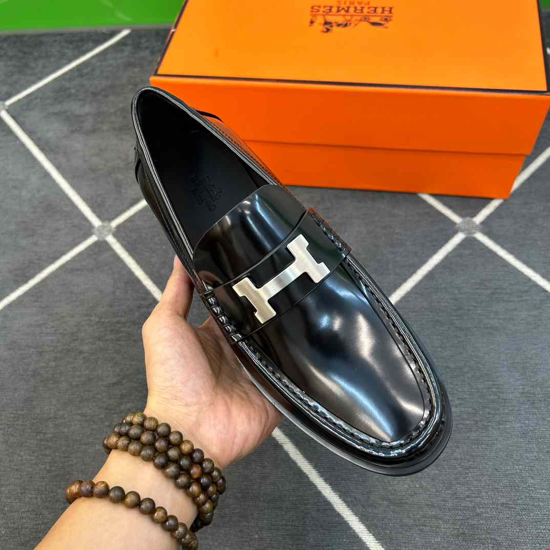 Hermes Faubourg Loafer Noir - DesignerGu