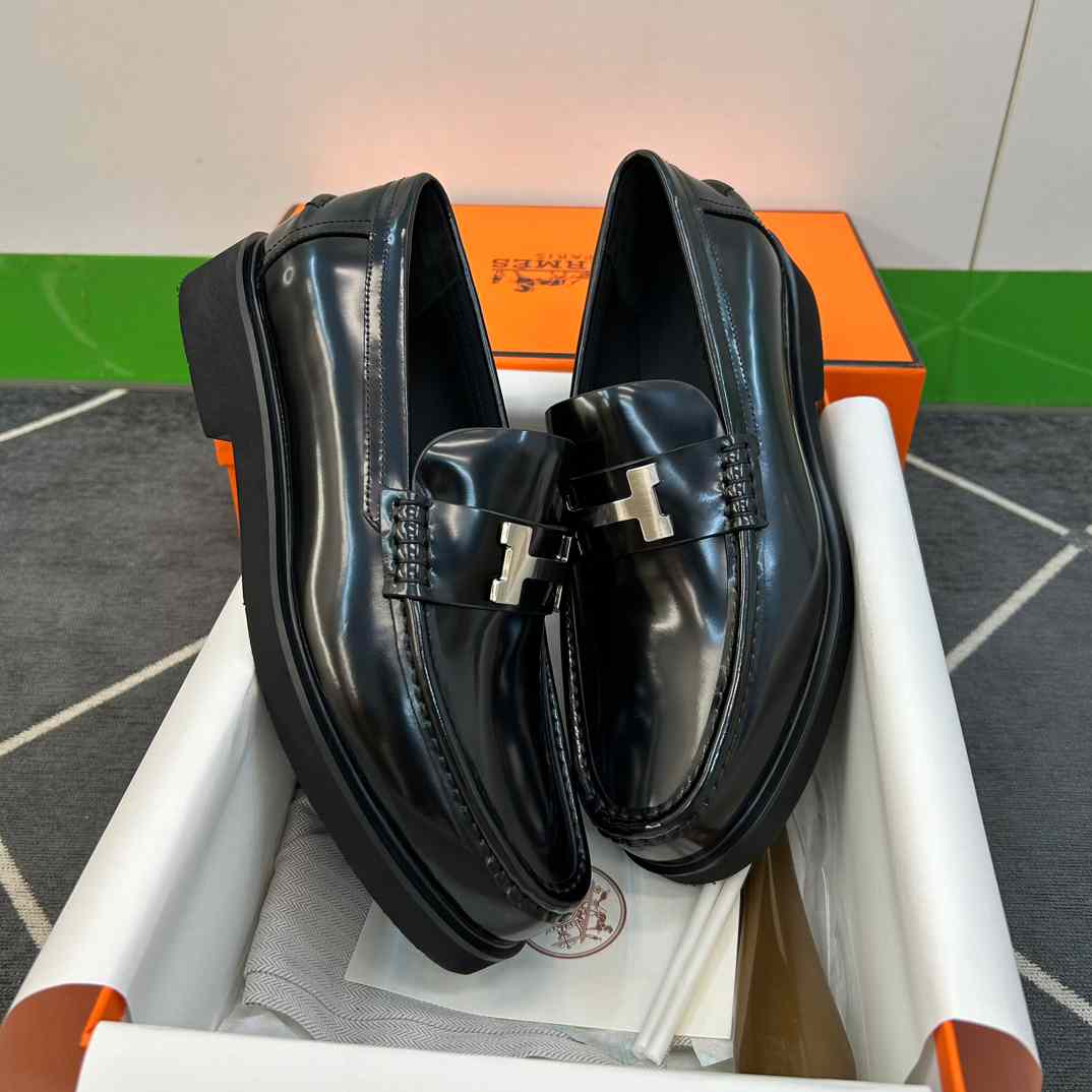 Hermes Faubourg Loafer Noir - DesignerGu