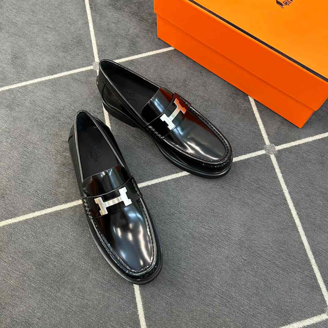 Hermes Faubourg Loafer Noir - DesignerGu