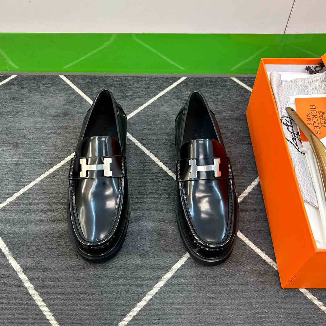 Hermes Faubourg Loafer Noir - DesignerGu