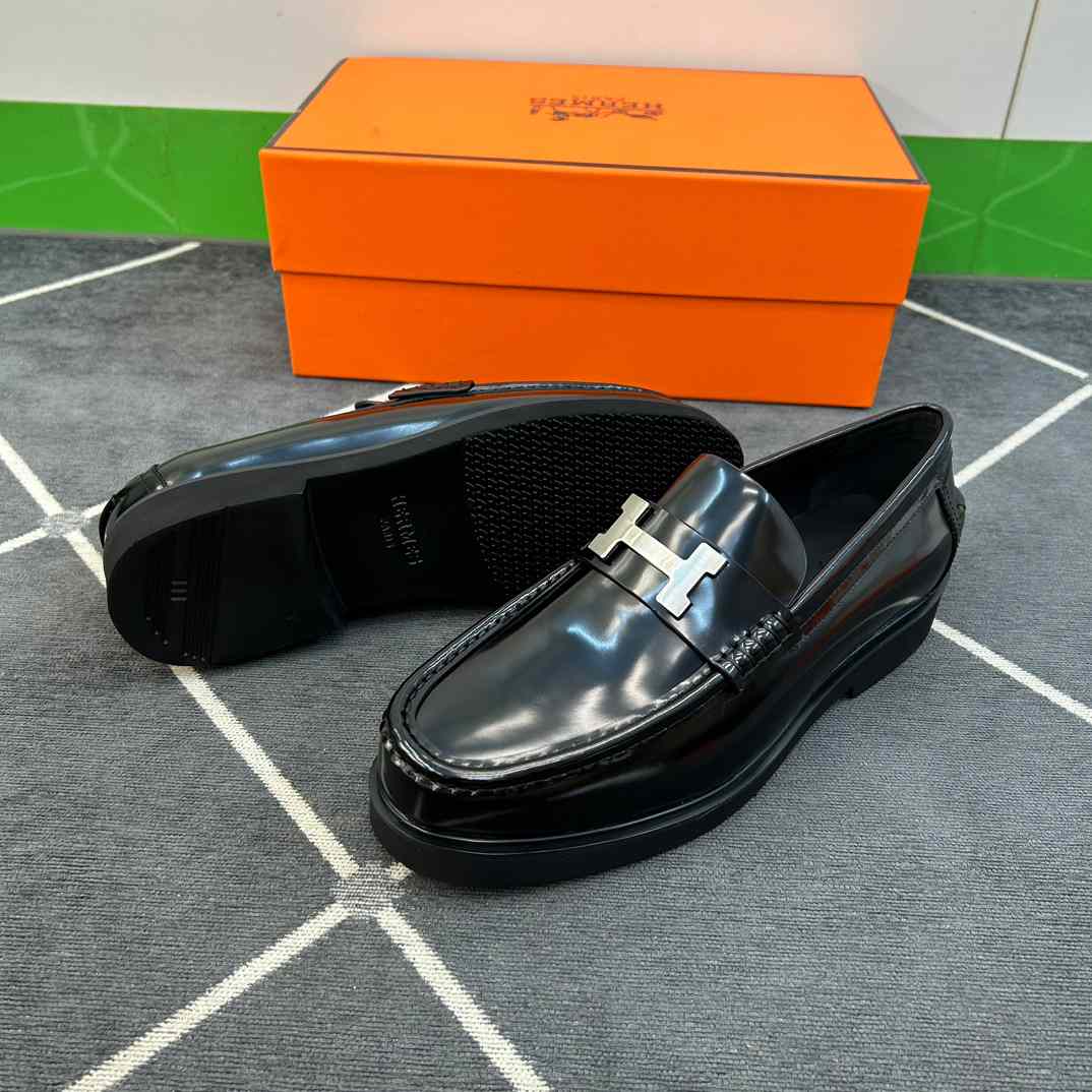 Hermes Faubourg Loafer Noir - DesignerGu