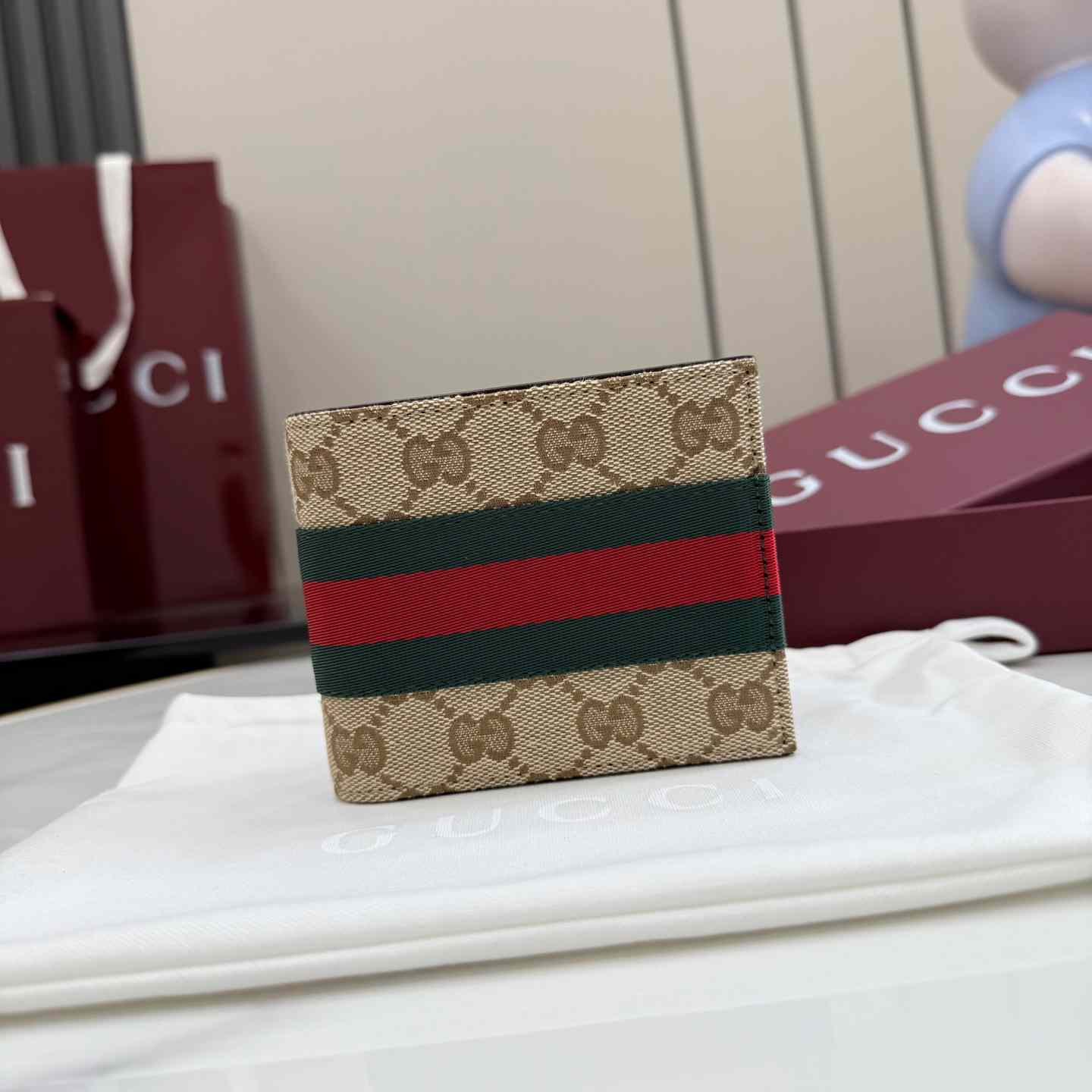 Gucci Bi-fold Wallet With Web - DesignerGu