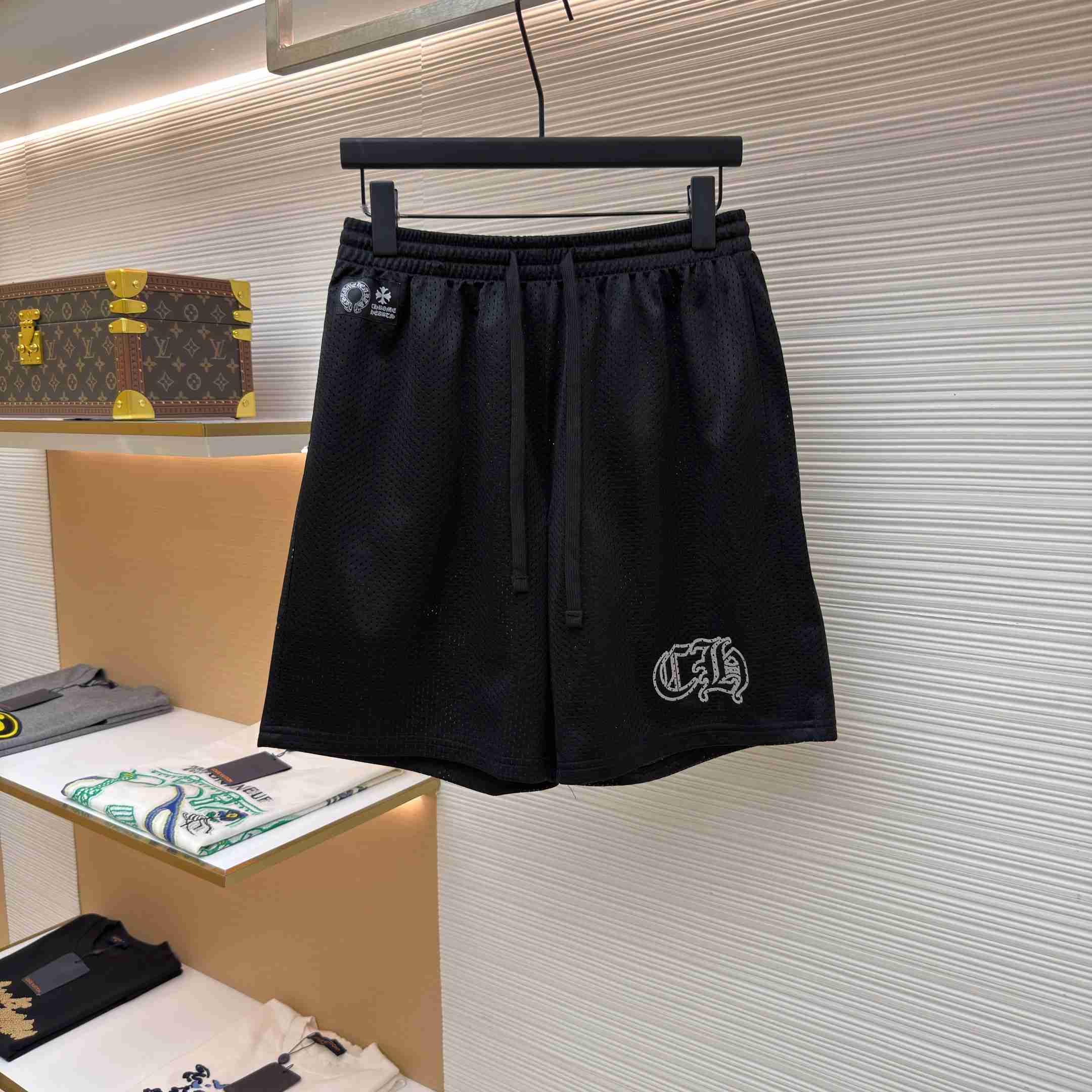 Chrome Hearts Mesh Varsity Shorts 'Black' - DesignerGu