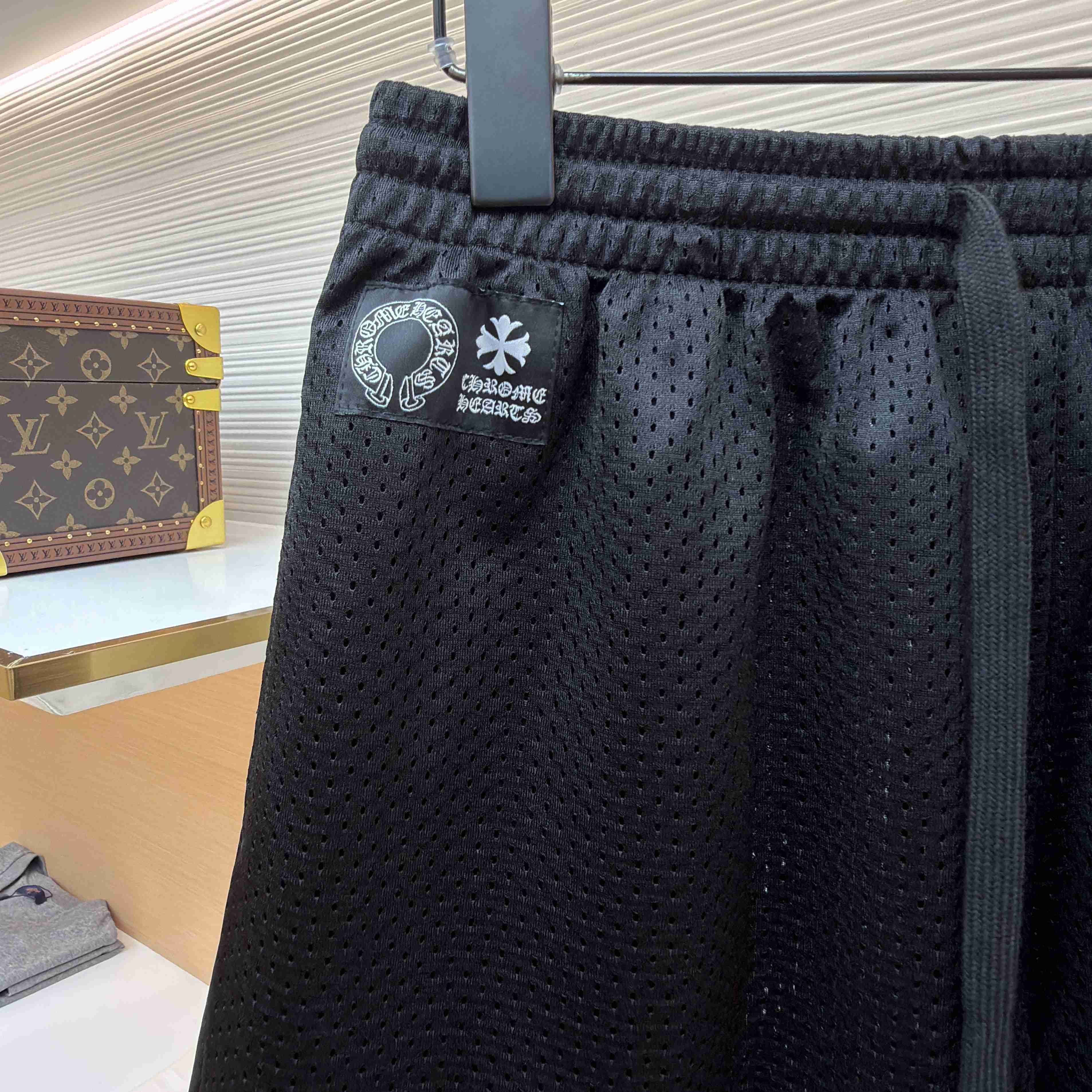 Chrome Hearts Mesh Varsity Shorts 'Black' - DesignerGu