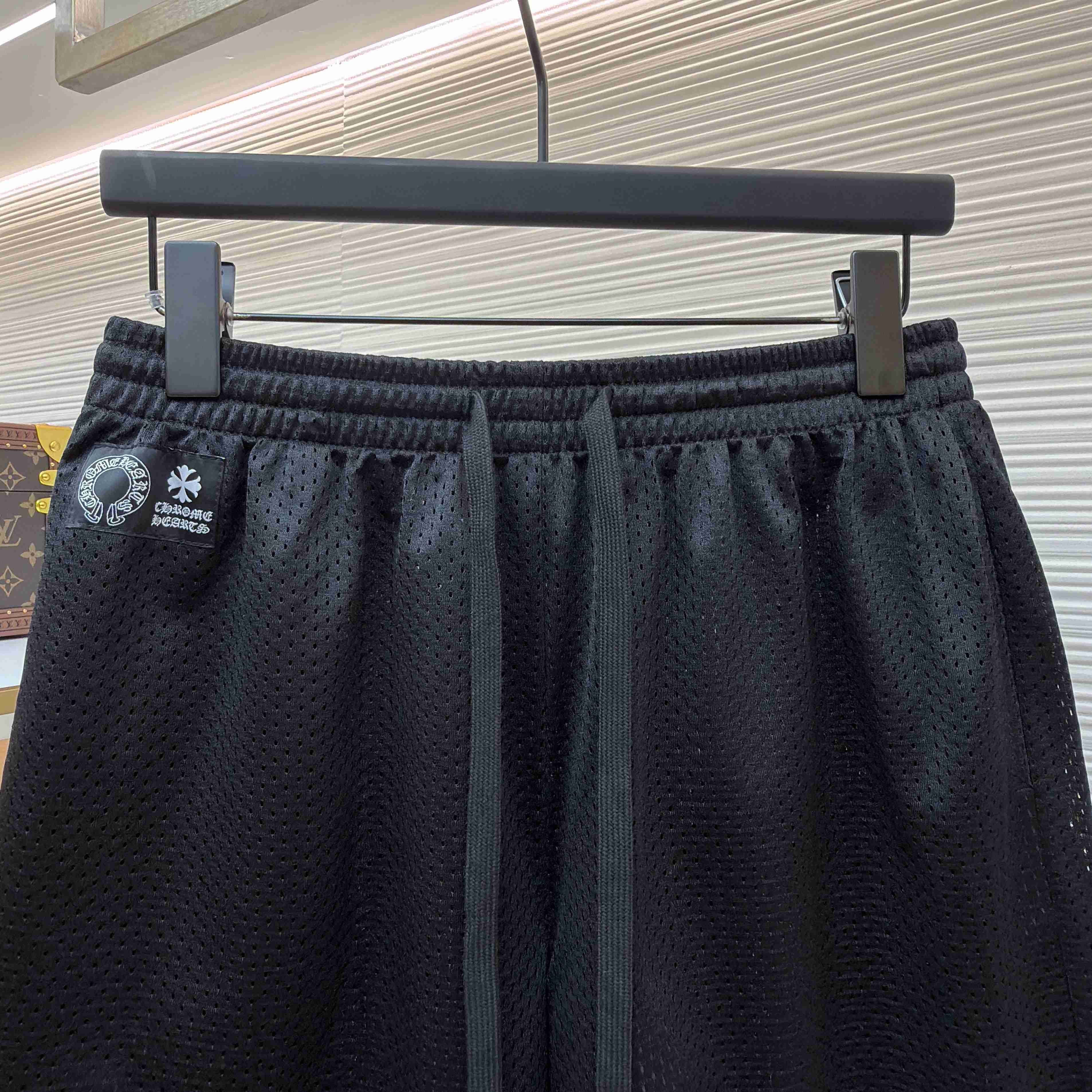 Chrome Hearts Mesh Varsity Shorts 'Black' - DesignerGu