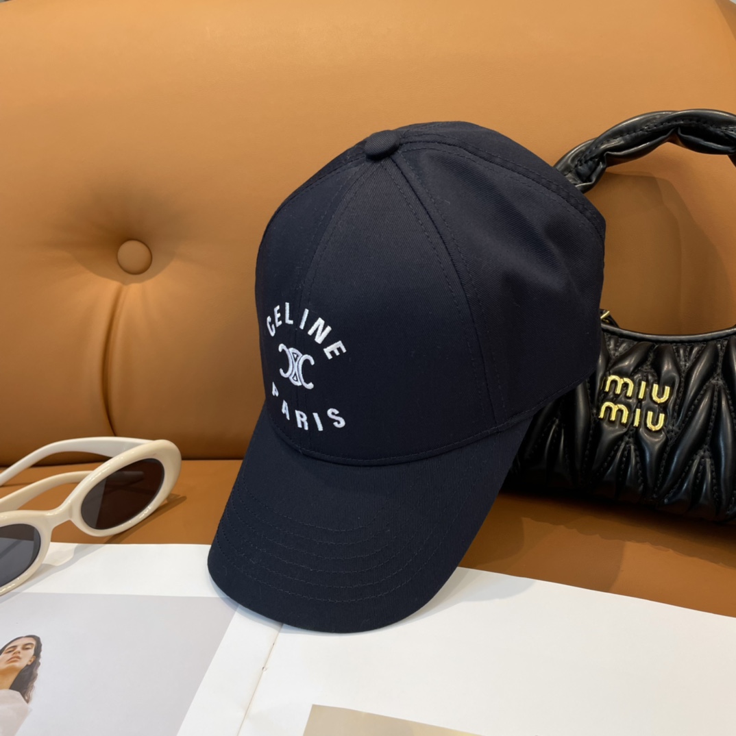 Celine Paris Triomphe Embroidered Baseball Cap  - DesignerGu