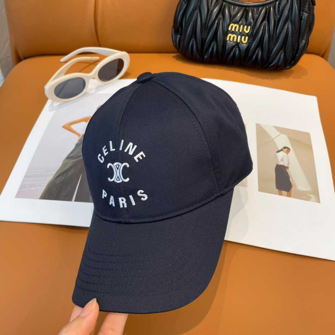 Celine Paris Triomphe Embroidered Baseball Cap  - DesignerGu