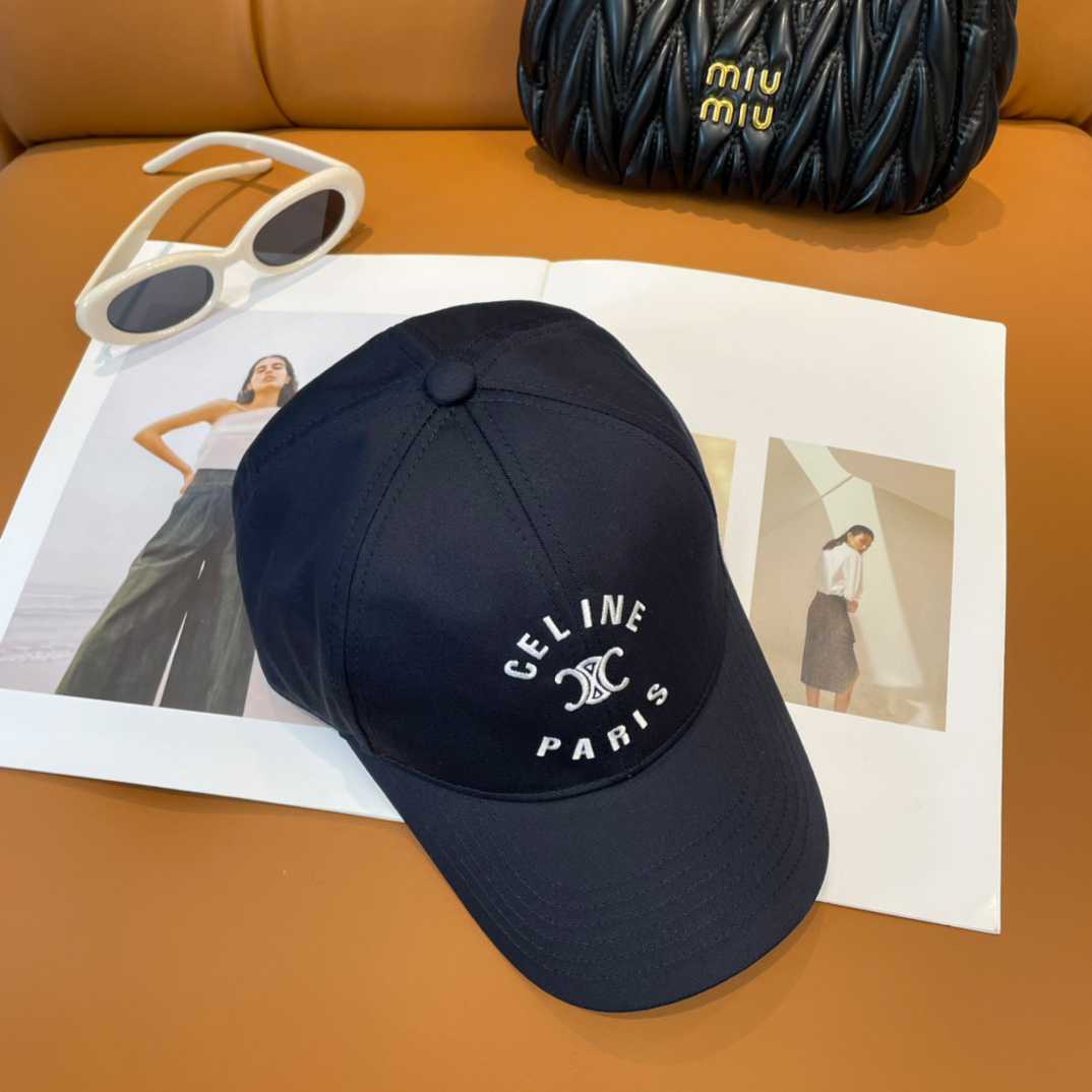 Celine Paris Triomphe Embroidered Baseball Cap  - DesignerGu