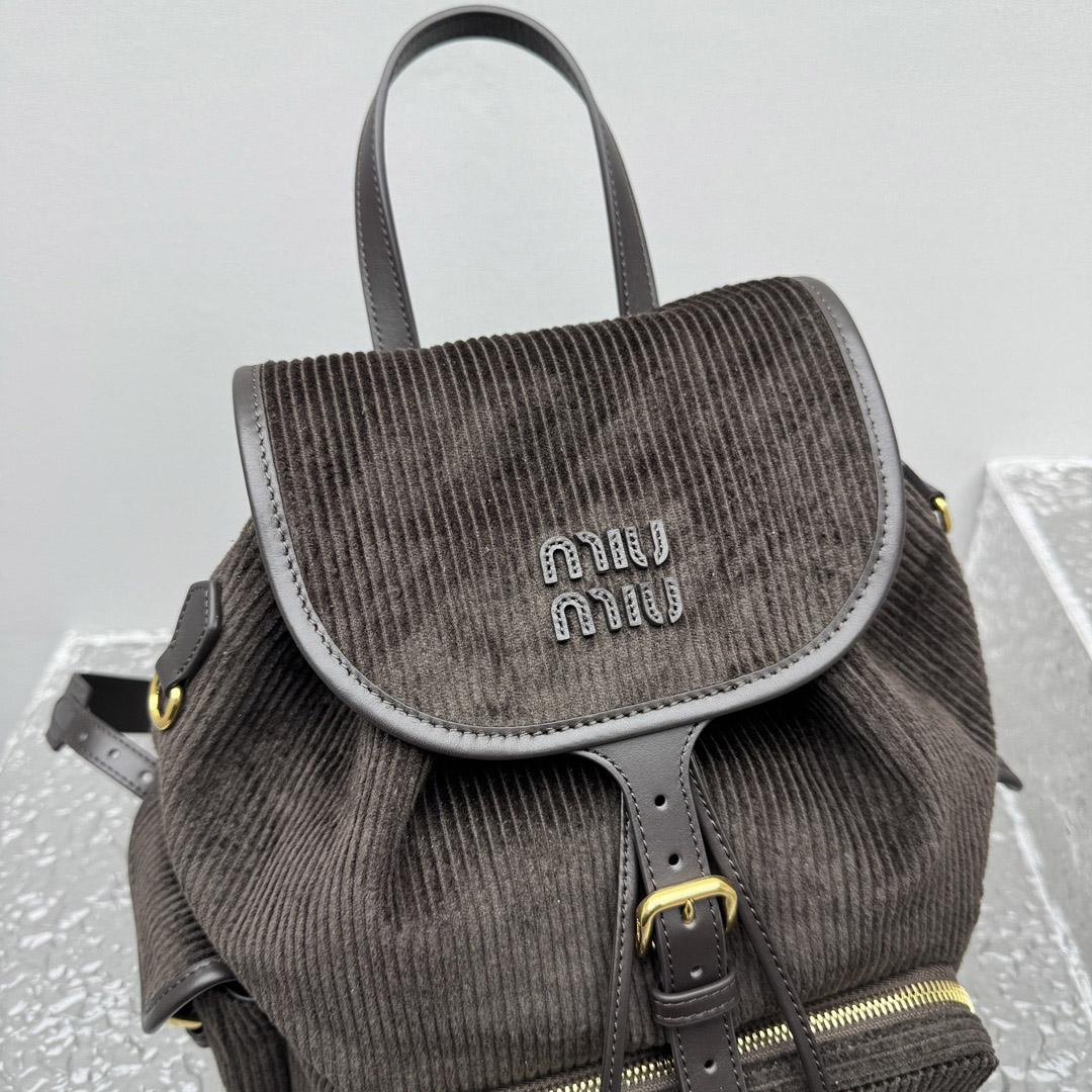 Miu Miu  Large Corduroy Backpack - DesignerGu