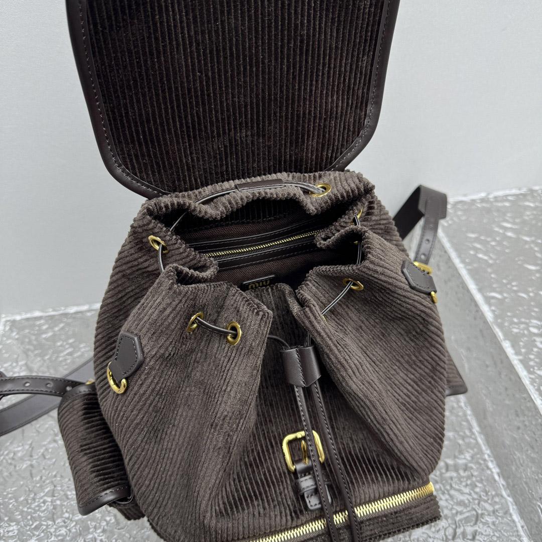 Miu Miu  Large Corduroy Backpack - DesignerGu