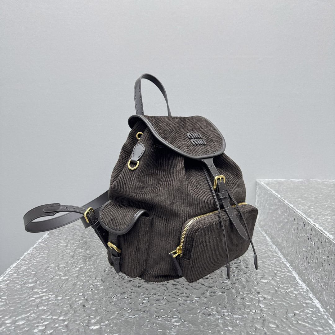 Miu Miu  Large Corduroy Backpack - DesignerGu