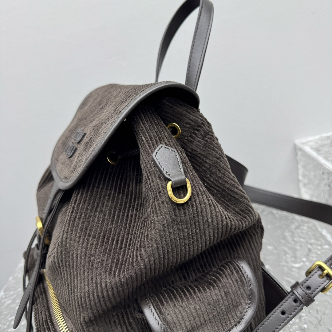 Miu Miu  Large Corduroy Backpack - DesignerGu