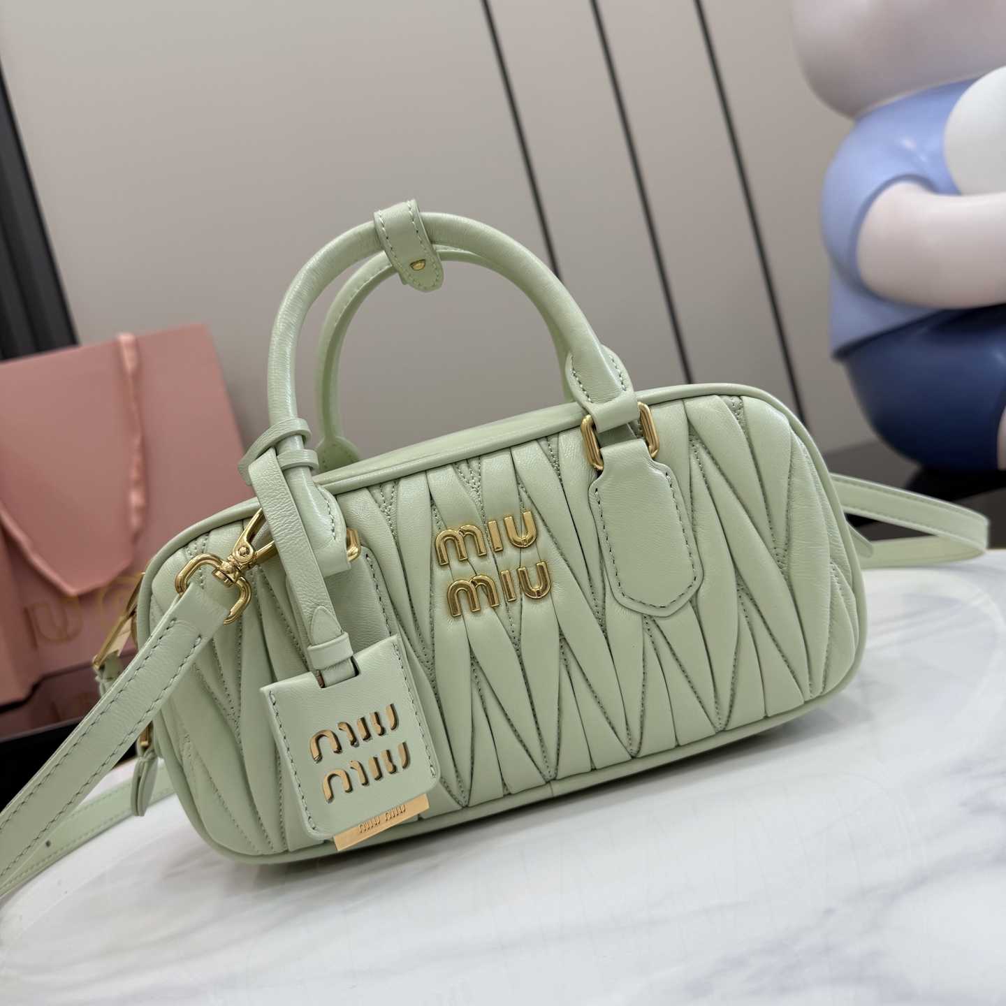 Miu Miu Arcadie Matelassé Nappa Leather Bag - DesignerGu