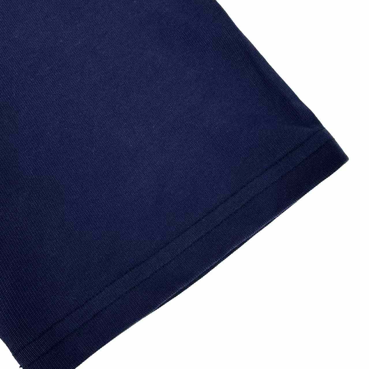 AMI Paris White And Blue Cotton Ami De Coeur Knitted Patch T-shirt - DesignerGu