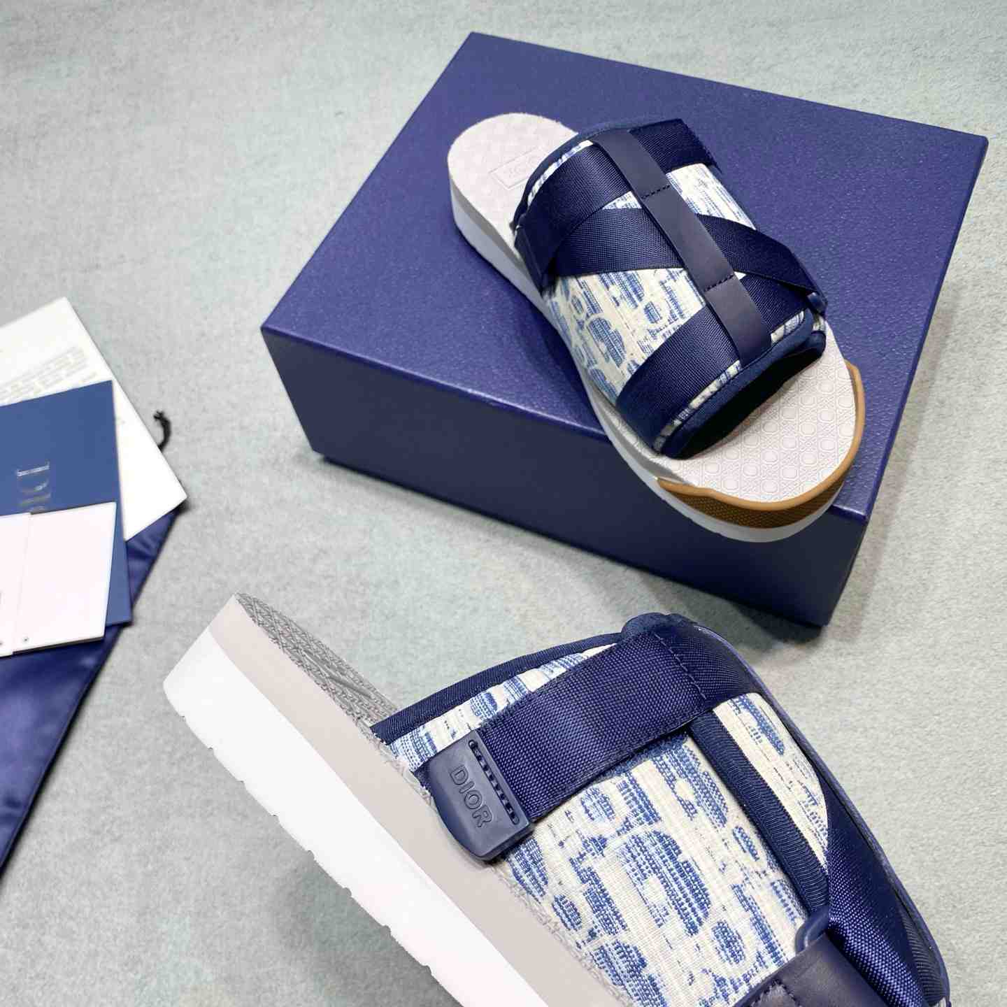 Dior Alpha Sandal 'Dior Oblique - Kasuri Blue' - DesignerGu