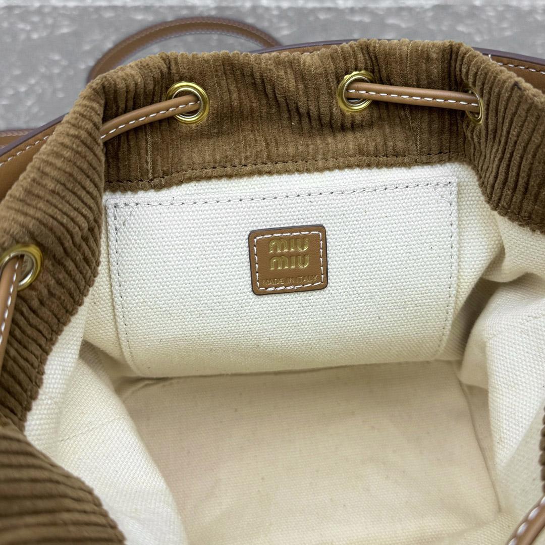 Miu Miu  Medium Corduroy Cotton Backpack - DesignerGu