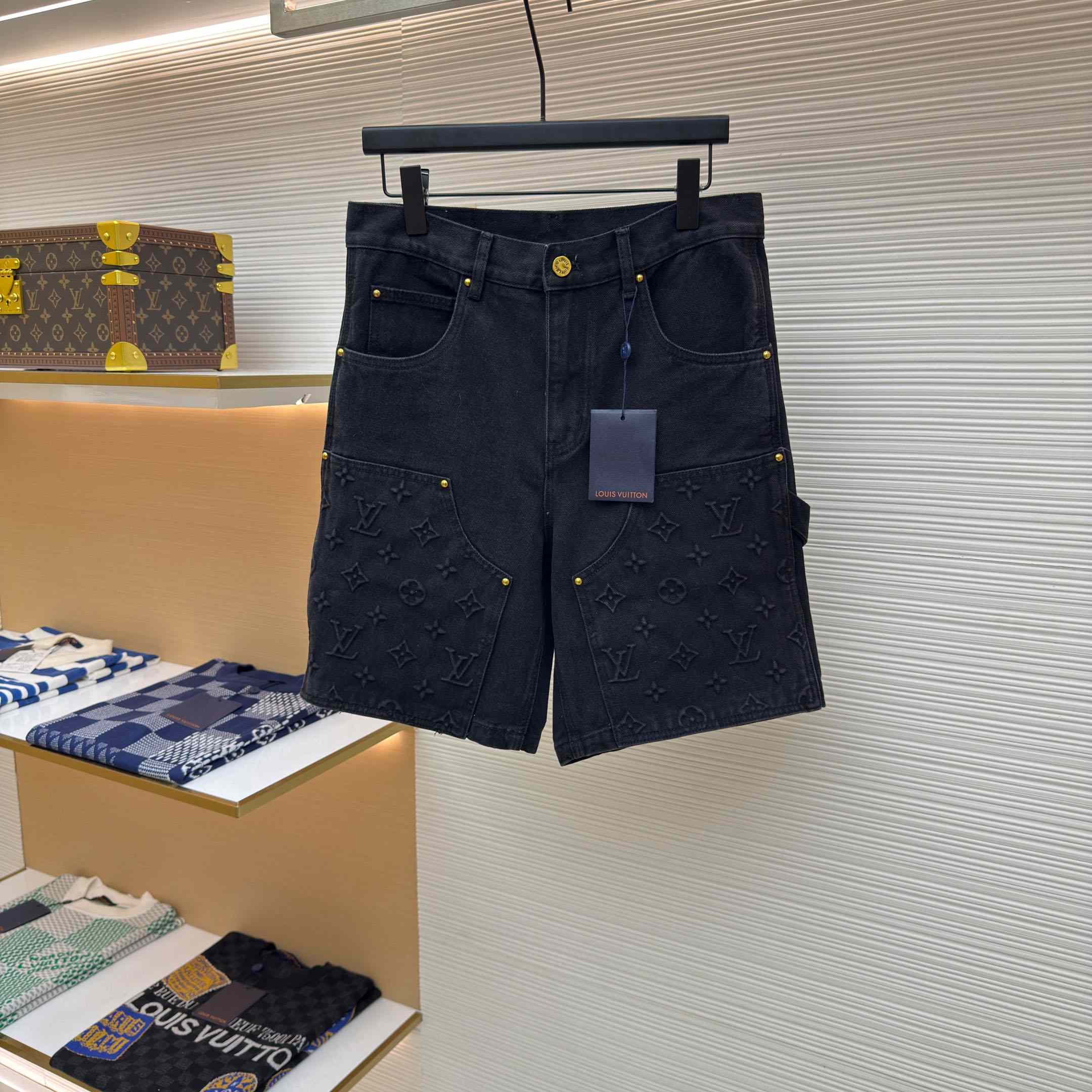 Louis Vuitton Denim Carpenter Shorts  - DesignerGu