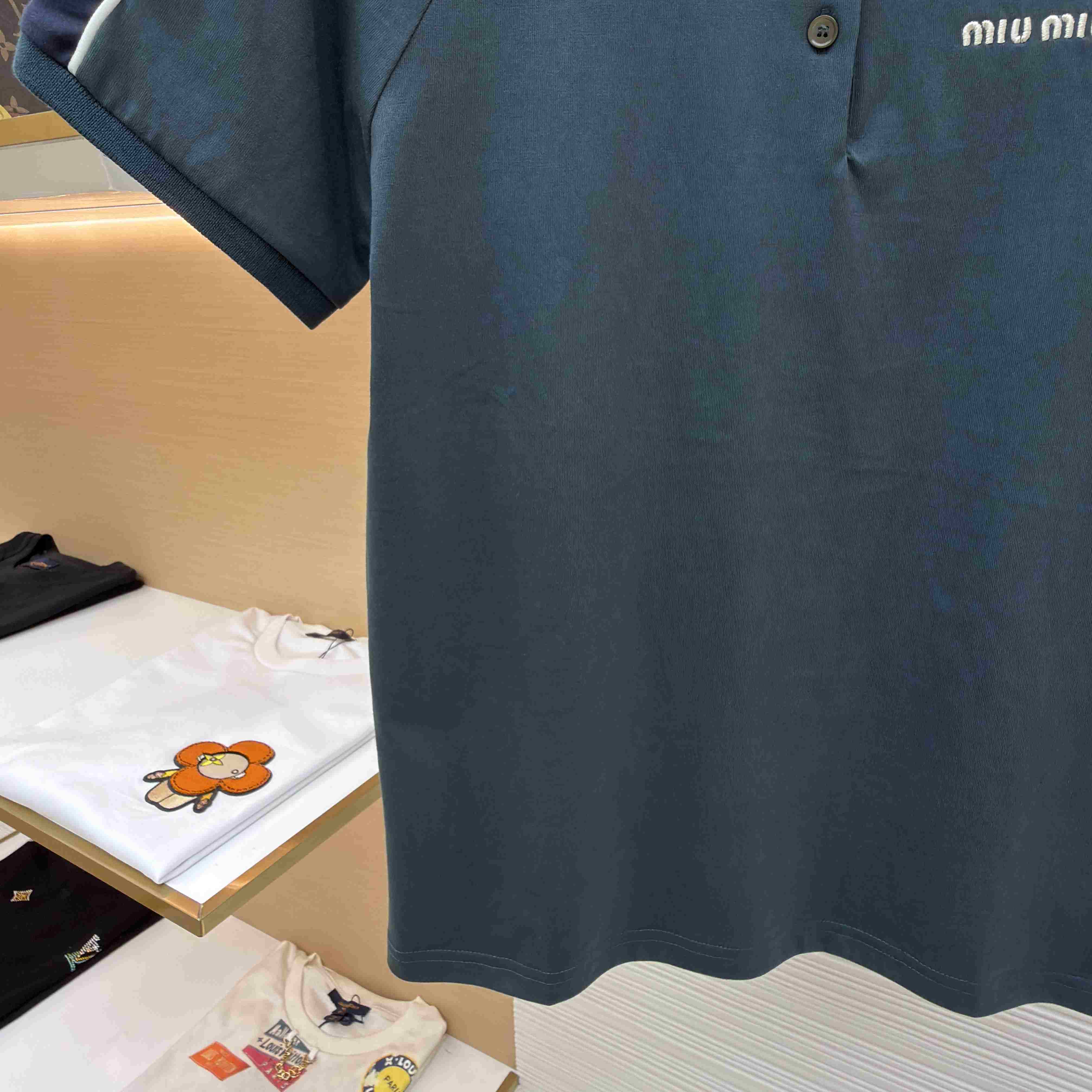 Miu Miu Cotton Jersey Polo Shirt - DesignerGu