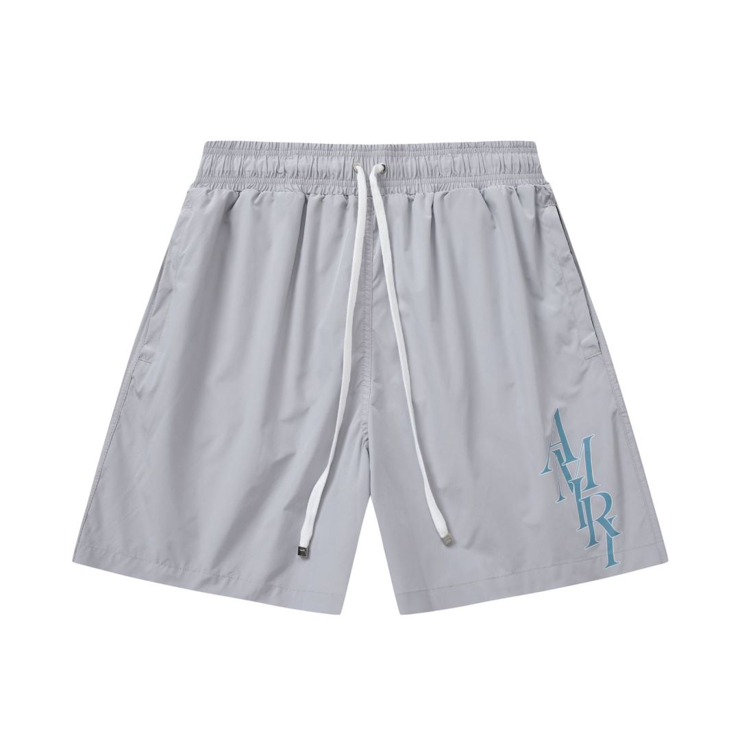 Amiri Stack Logo Swim Shorts In Stretch Limo - DesignerGu