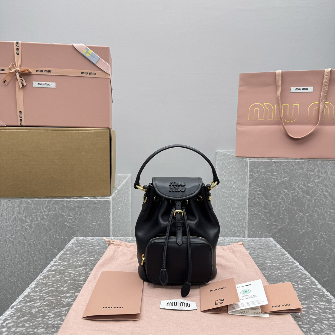 Miu Miu  Leather Mini-Backpack - DesignerGu