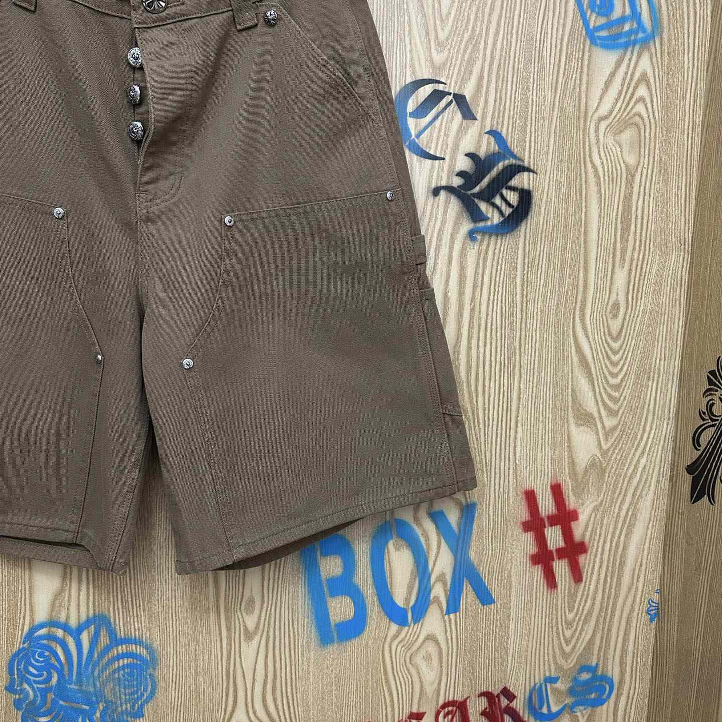 Chrome Hearts Double Knee Cross Patch Shorts - DesignerGu