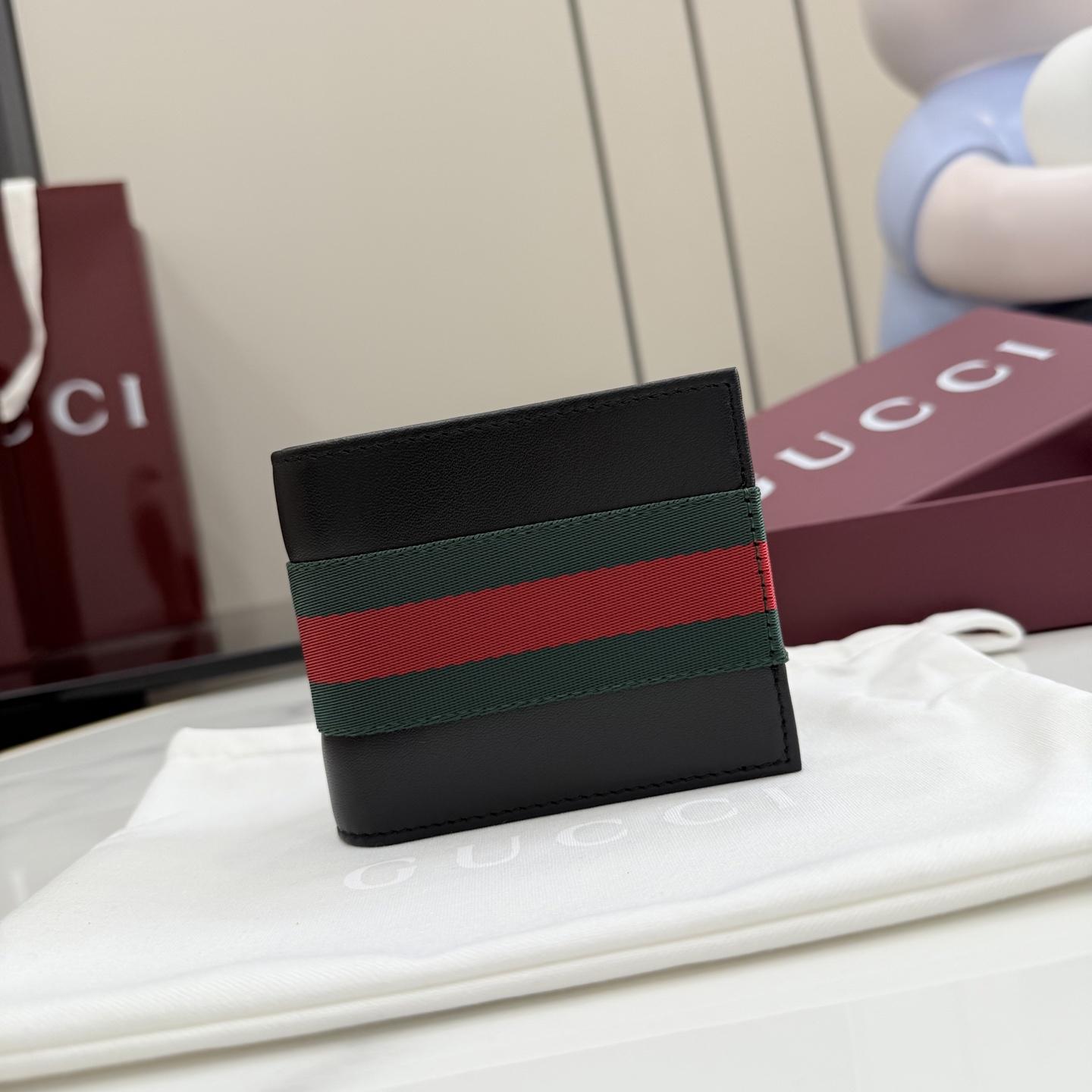 Gucci Web Trademark Bi-fold Wallet - DesignerGu