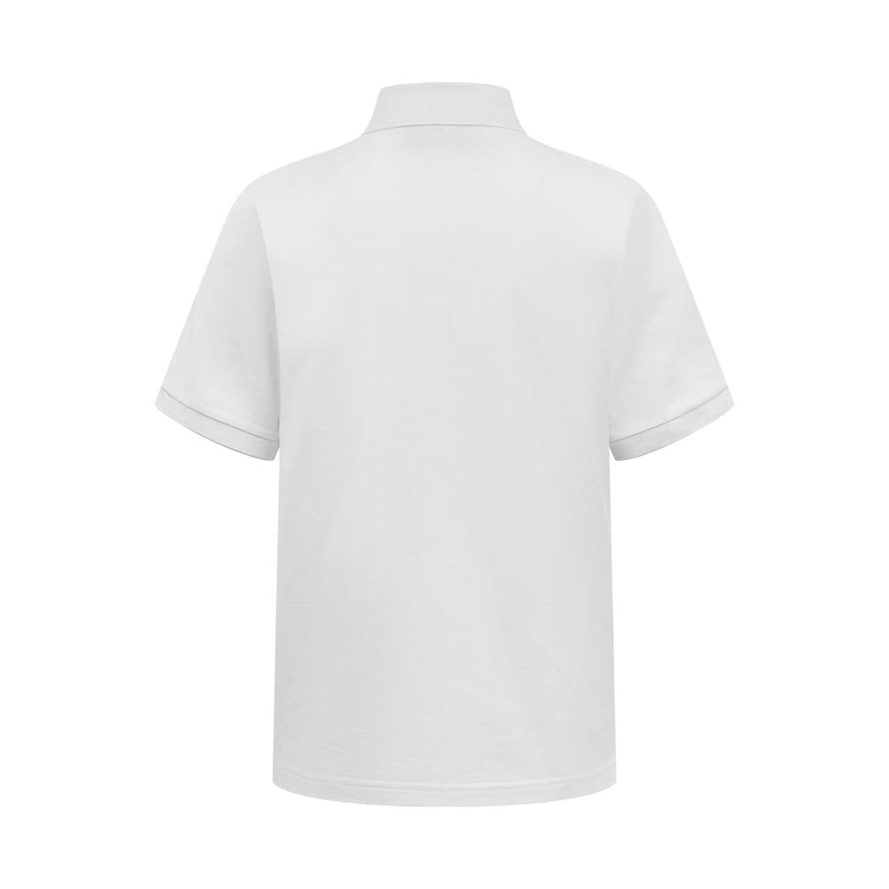 AMI Paris White Wool Short Sleeves Ami De Coeur Polo - DesignerGu