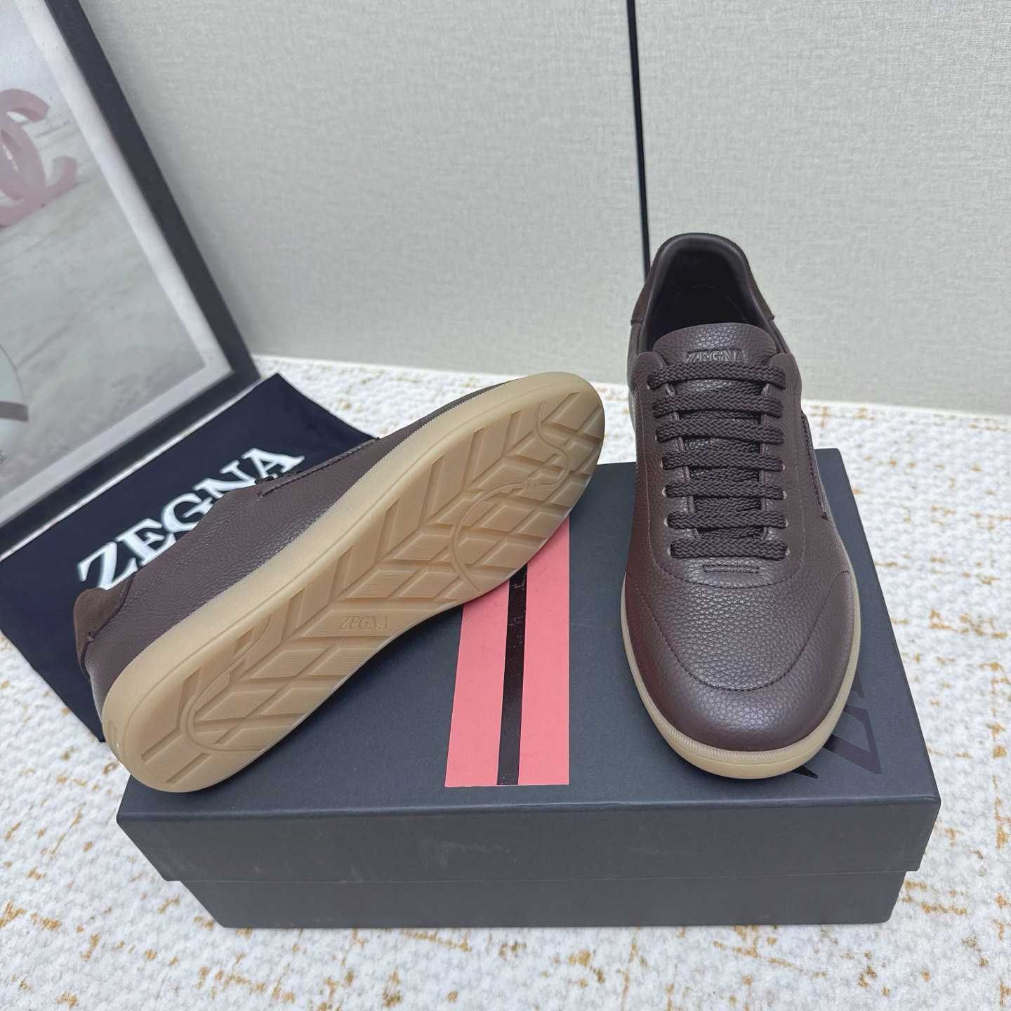 Zegna Grained Leather 232 Sneakers - DesignerGu