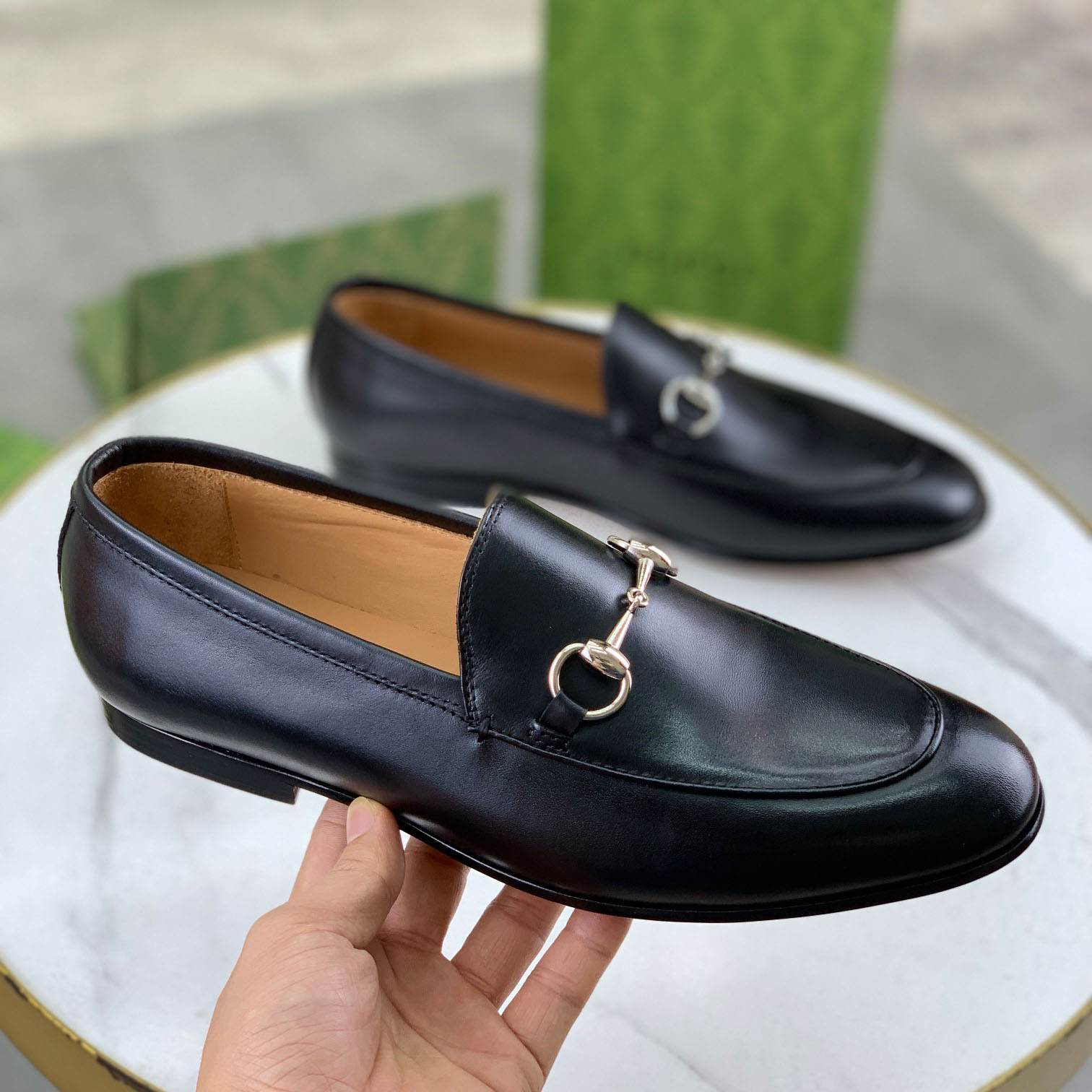 Gucci Jordaan Horsebit Leather Loafers - DesignerGu